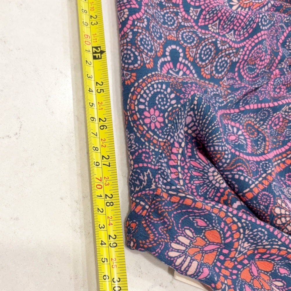 Terra & Sky Button Down Blouse Womens Size 2X Paisley V-neck Pink Purple NWT