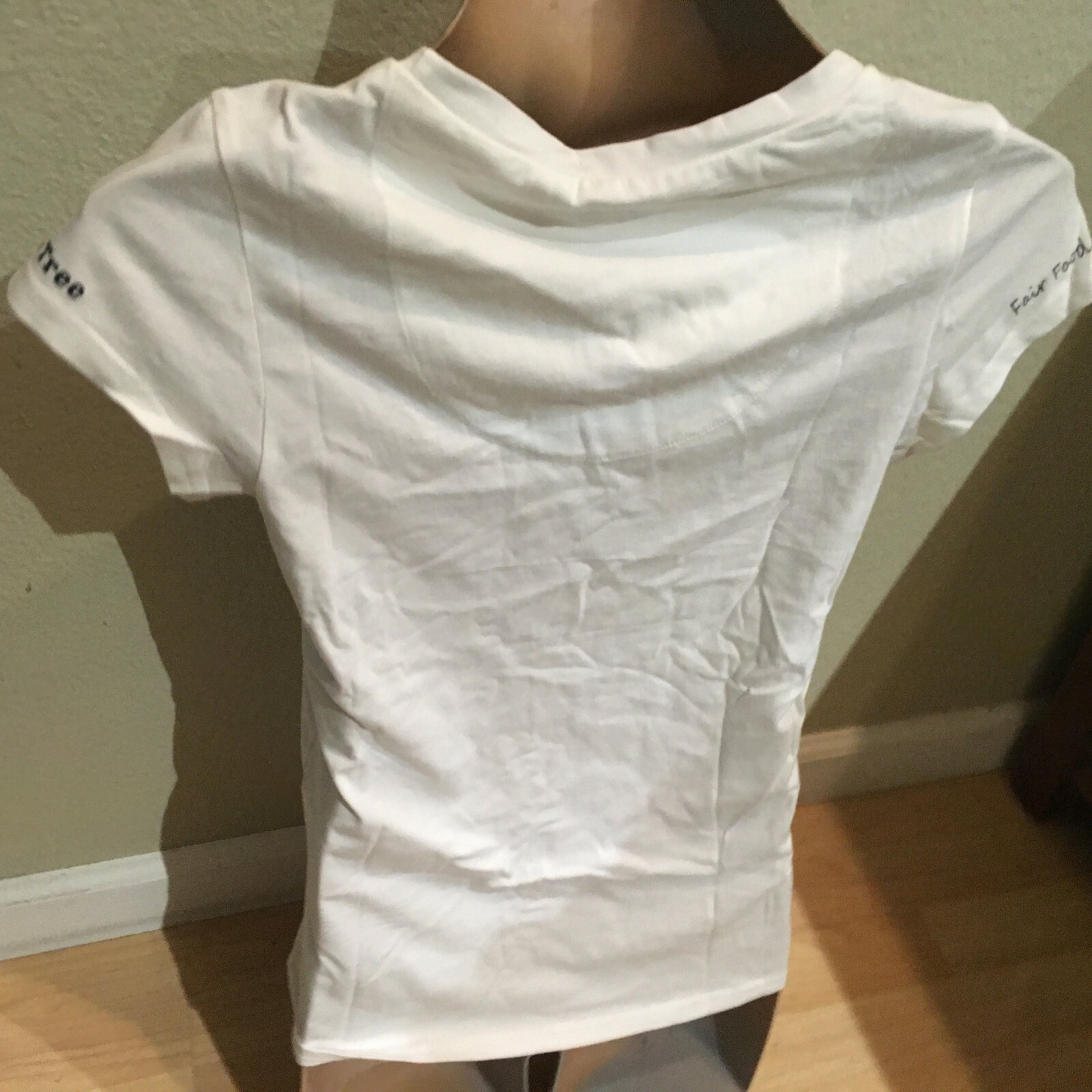 People Tree AMY’S LOVE Fair Food+Fair Fashion Organic Foodie White Tshirt Sz M