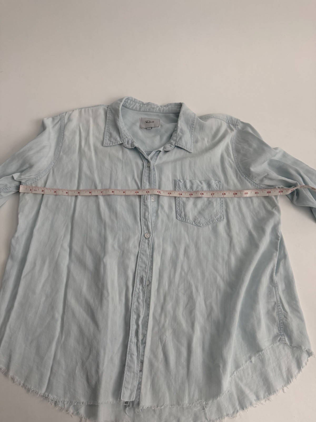 Rails Ingrid Raw-Light Vintage Chambray Button Front Top Sz XL Tencel Capsule