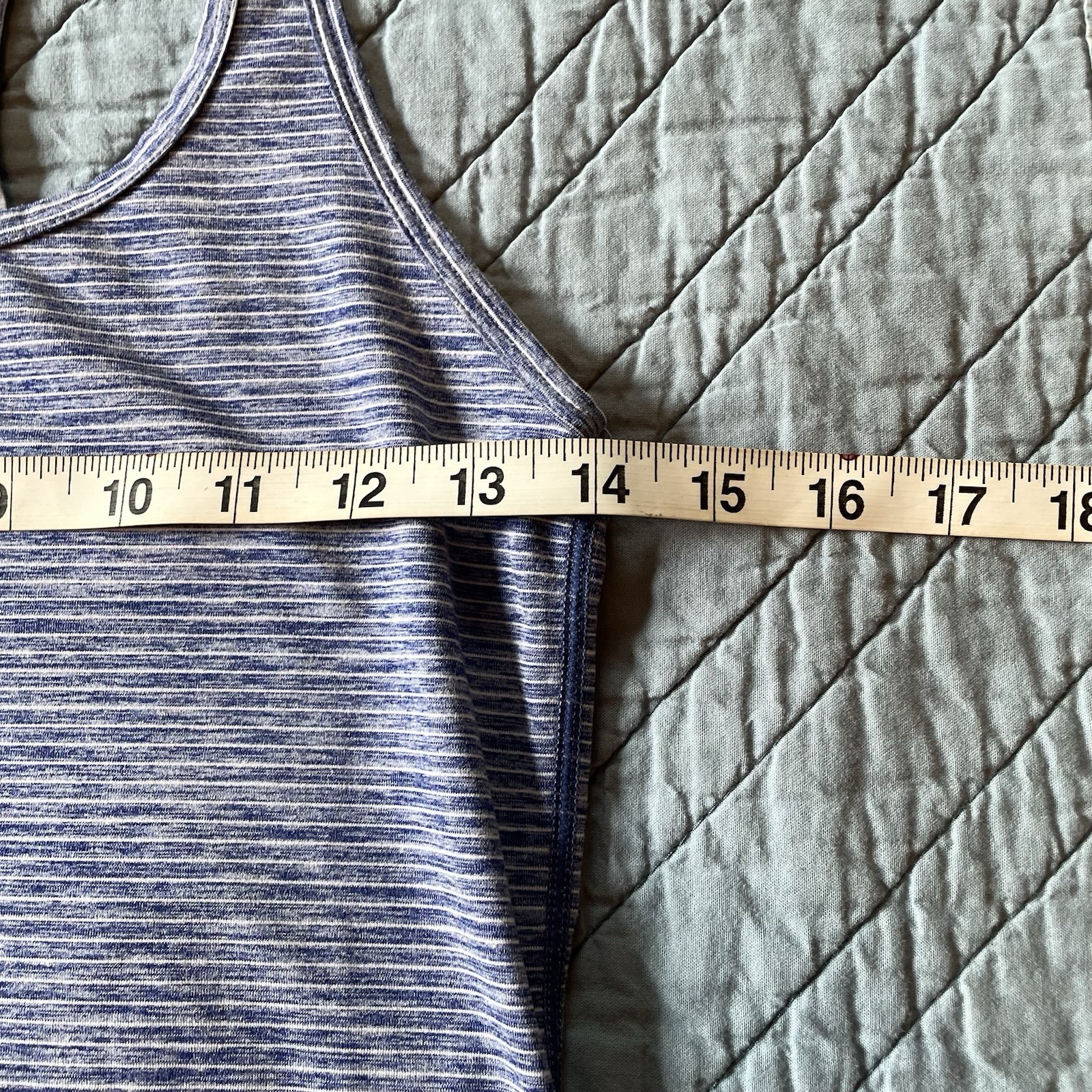 Gap Fit Tank Top Womens XS Blue Striped Gym Exercise Yoga Racerback GapFit
