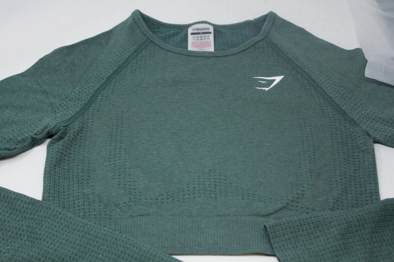 Gymshark Women’s Vital Seamless 2.0 Long Sleeve Crop Top X-SMALL DARK GREEN NEW
