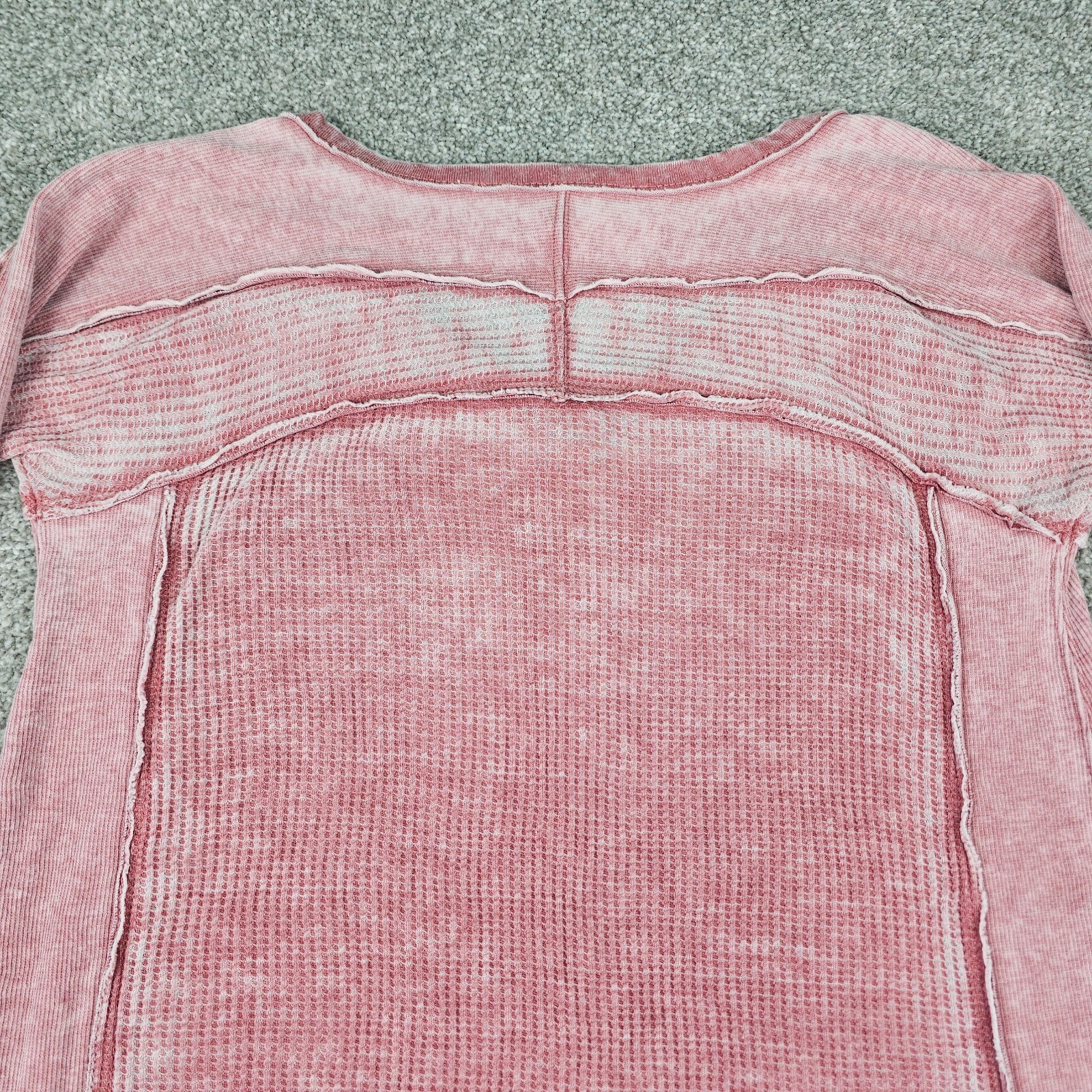 Soft Surroundings Pink Waffle Knit Thermal Logan Swing Tunic Top Womens XS
