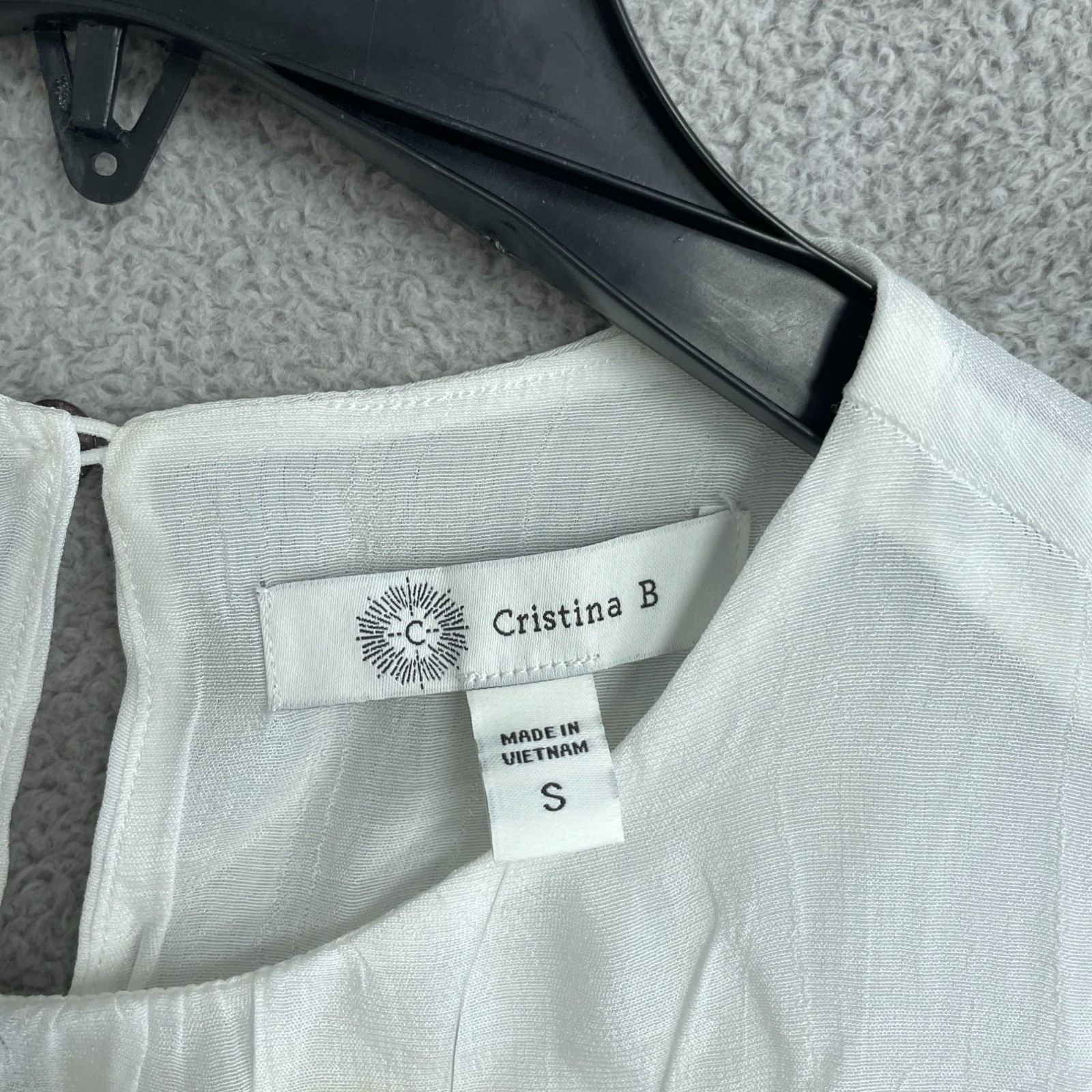NWT Cristina B Women’s S White Sleeveless Layered Tank Top Viscose Blend P0647