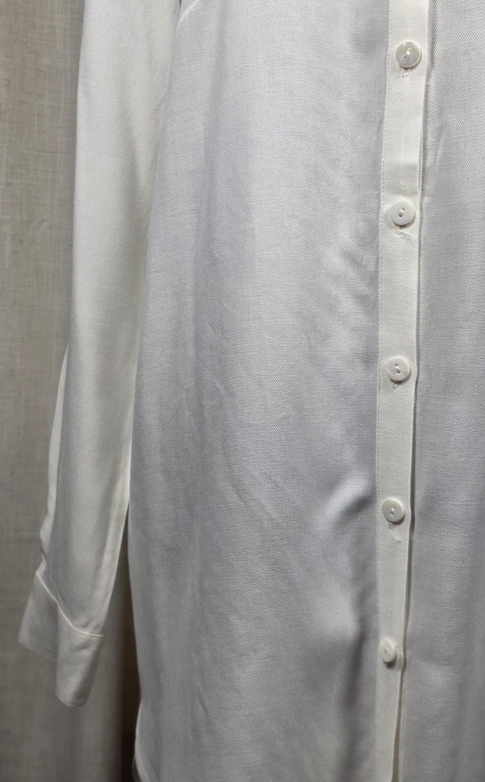 Tribal Jeans NWT White Roll Up Sleeve Shirt P/S Rayon Button Up $87 50th Anniv