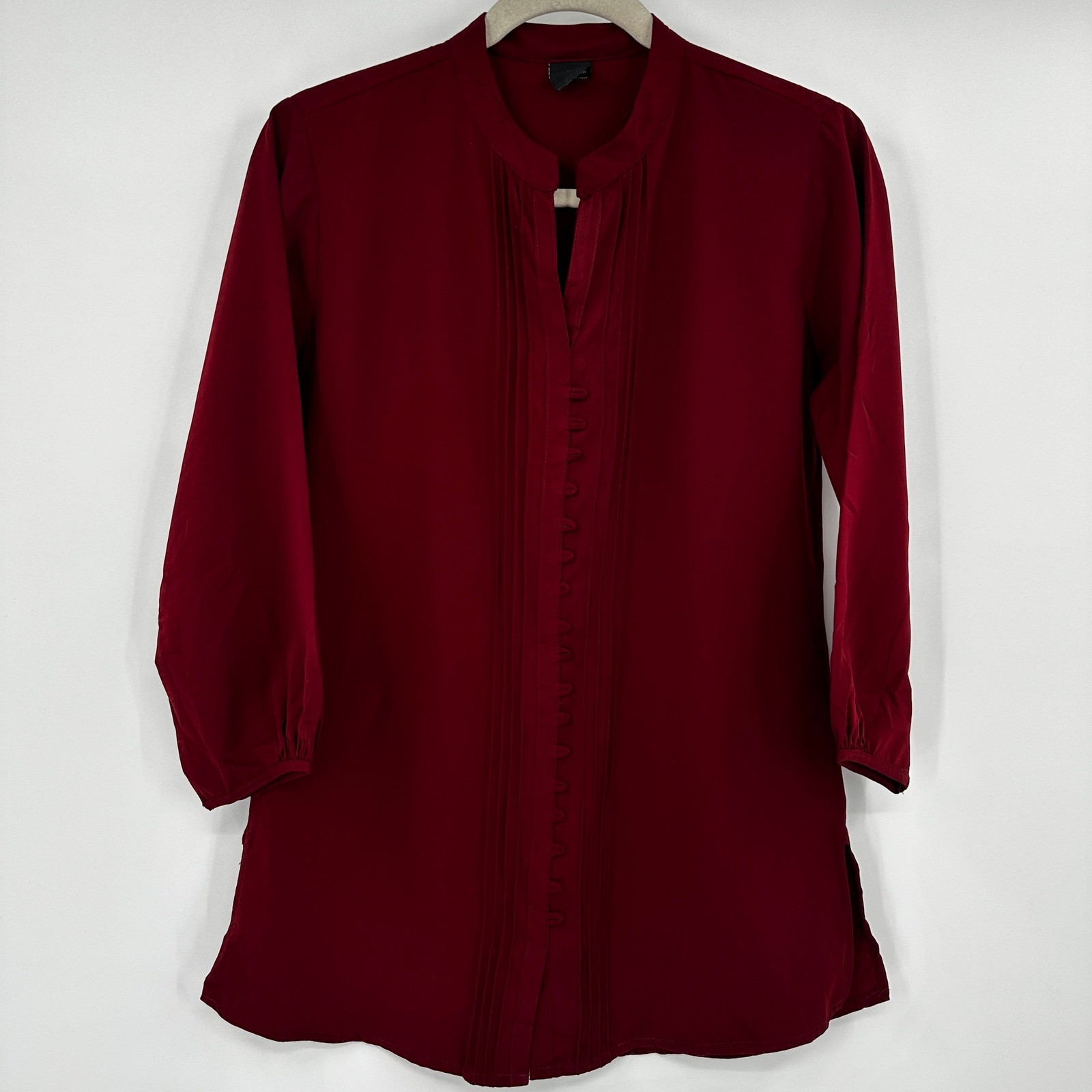 Soch Womens Red Pintuck Kurti Indian Tunic Top Size Medium Modest Traditional