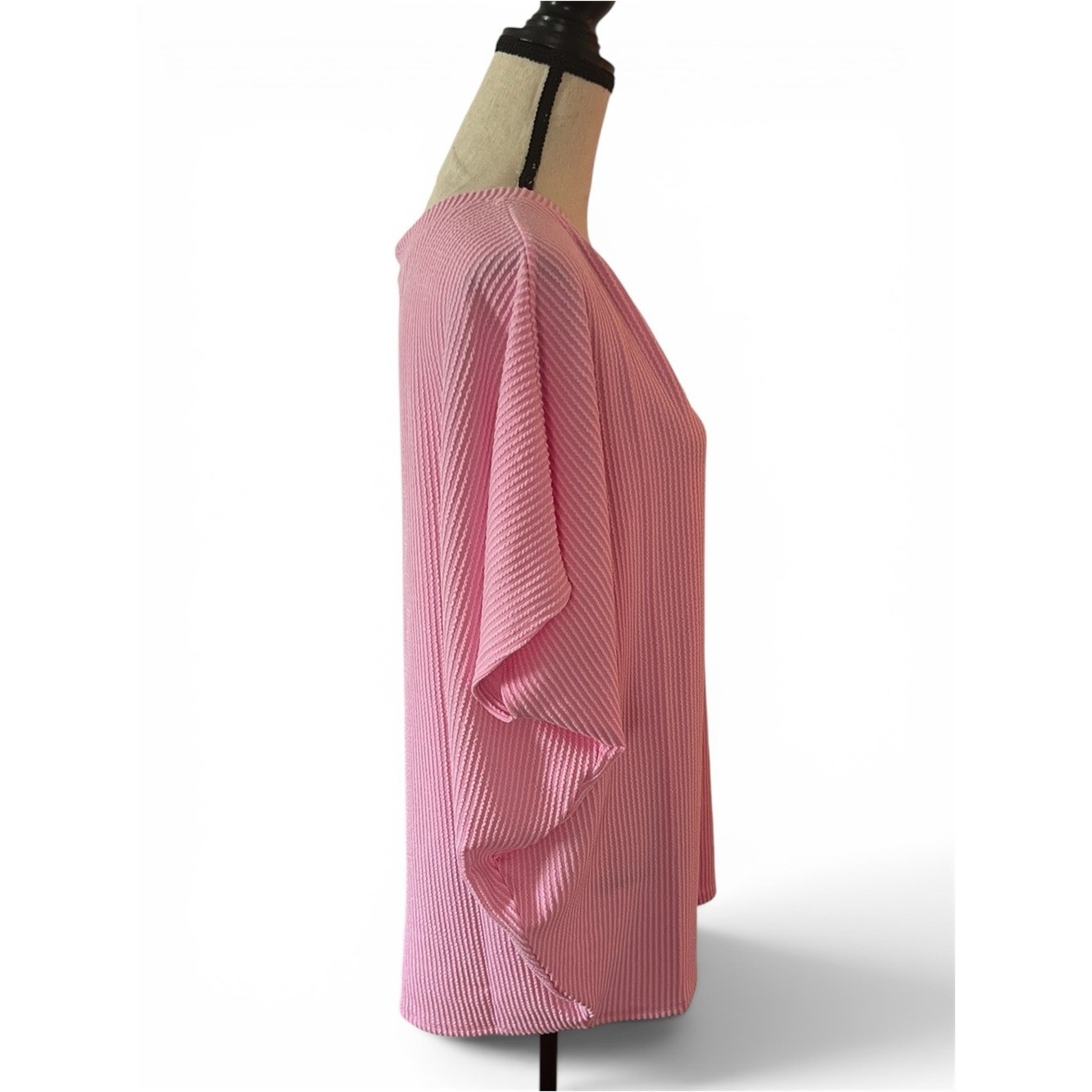 Zenana Candy Pink Raised Rib Top – 1x/2x