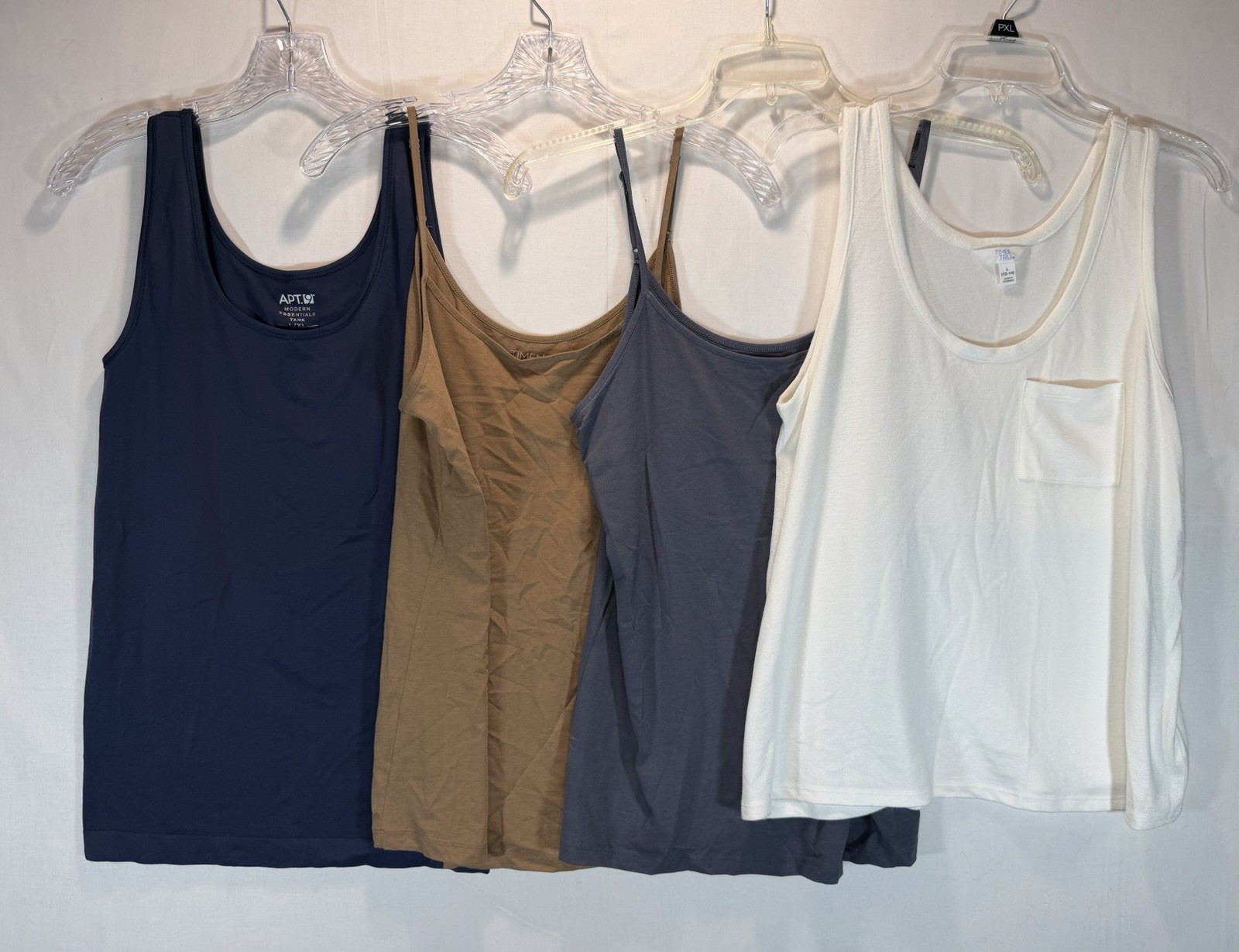 Lot Of 4 Woman’s L Tank Tops. 3 Time & Tru And 1 Apt 9 All New