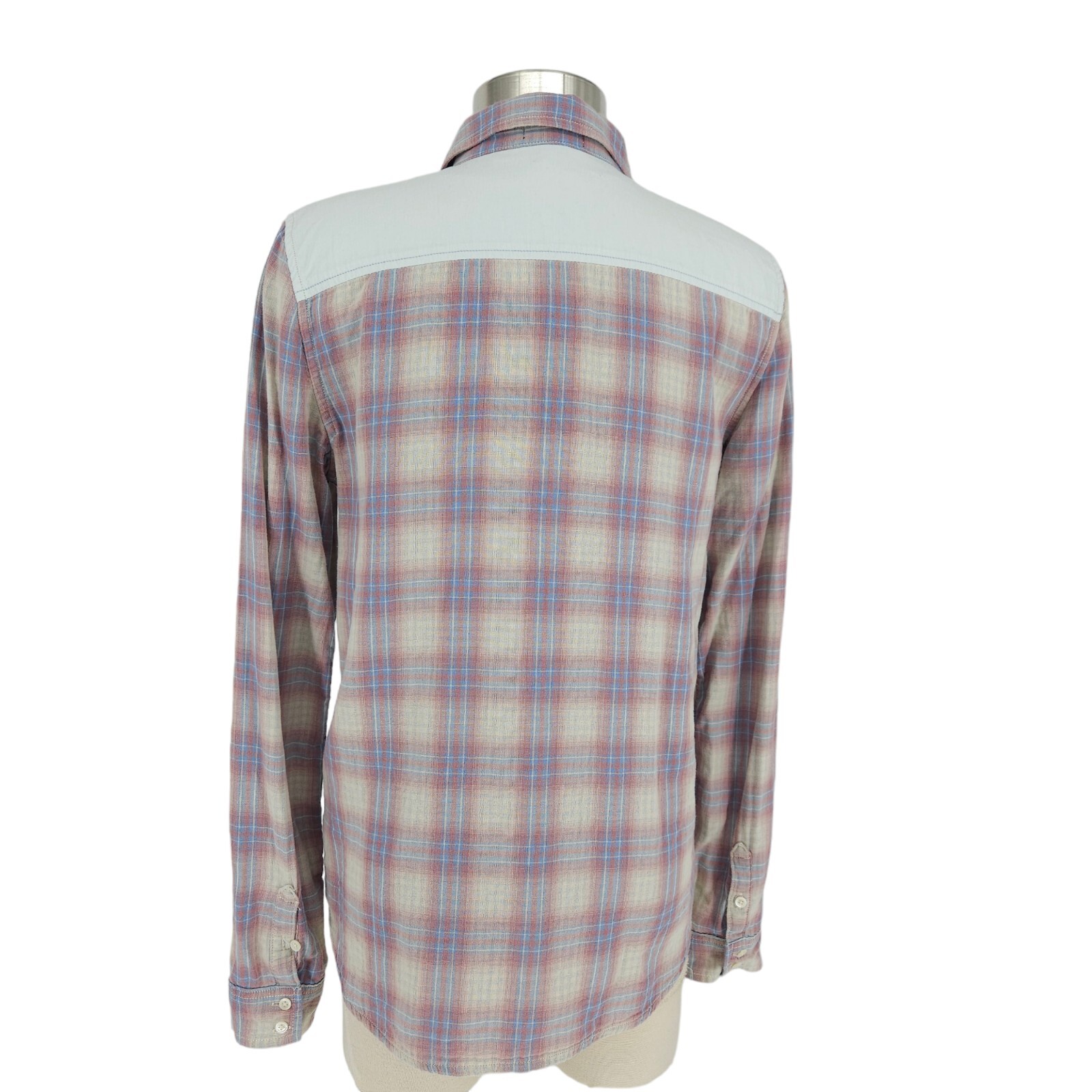 Paige Shirt Plaid Long Sleeve Button Up Collared Lined Top Womens Medium