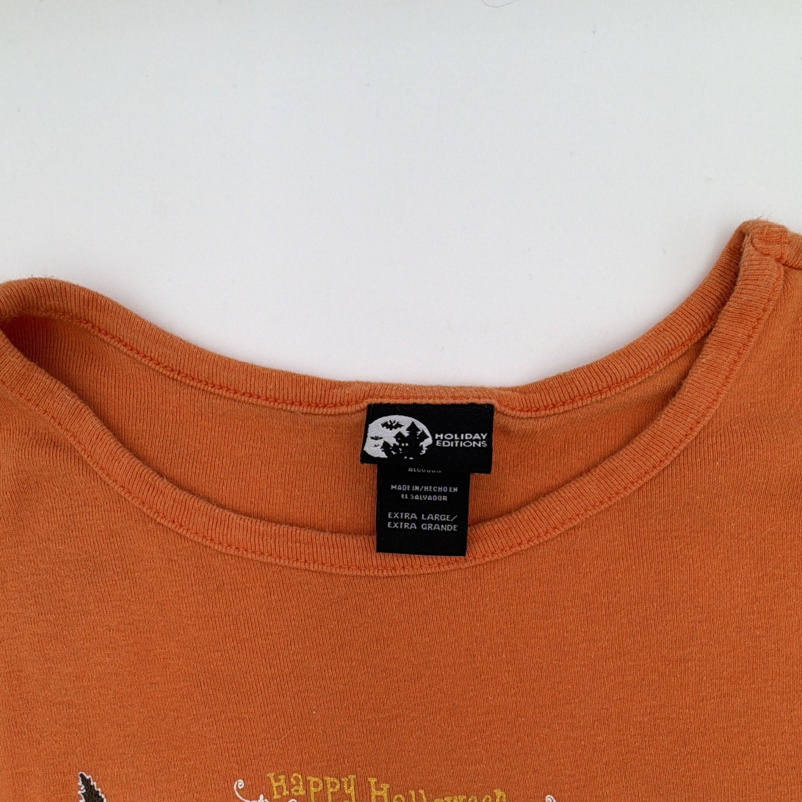 Vintage Holiday Editions Halloween Graphic Tee Short Sleeve Orange Women’s XL