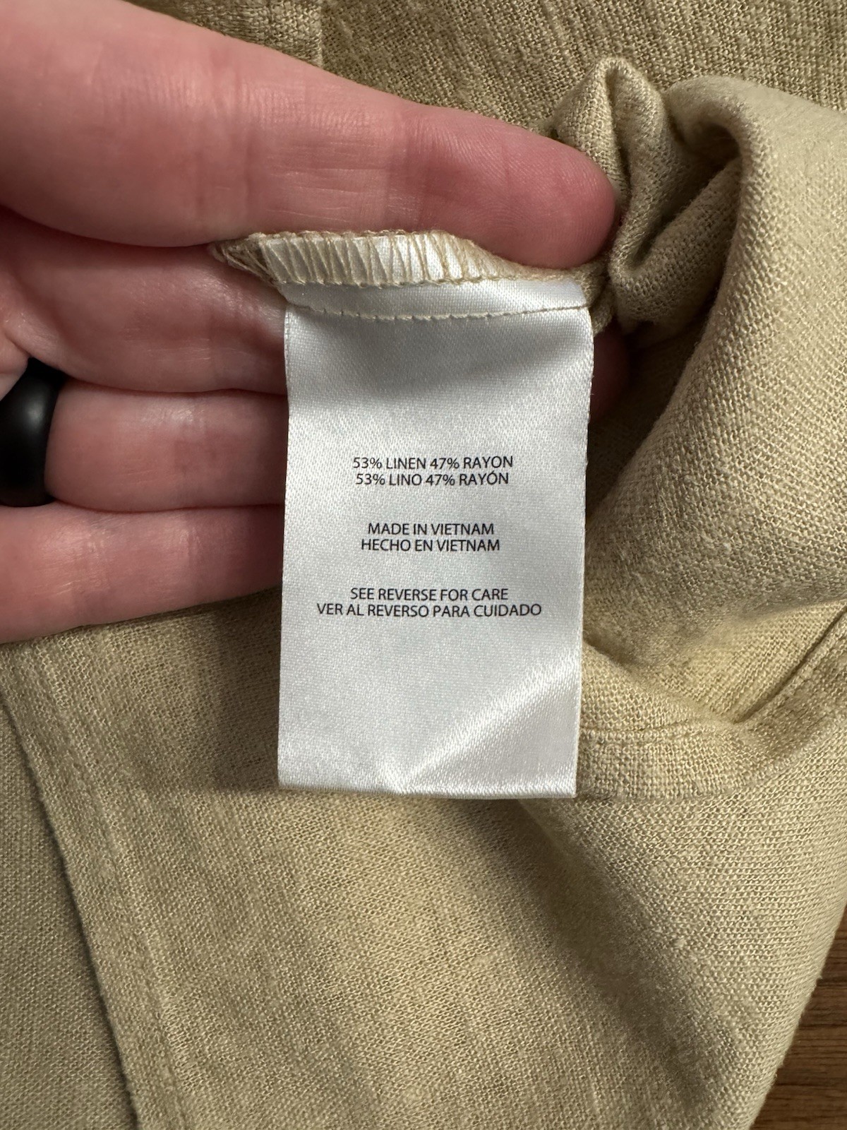 NWT Express Linen Blend Cropped Tan Beige Square Neck Summer Tank Top Size S