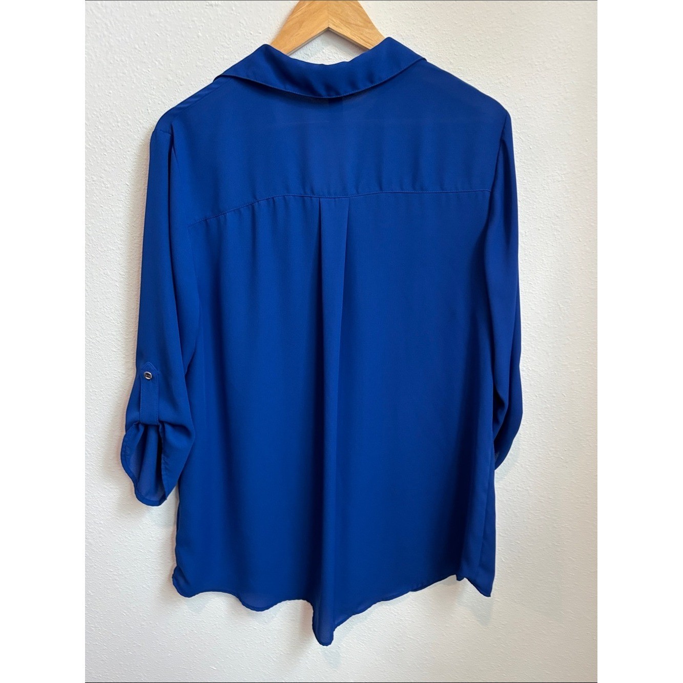 ALYX Royal Blue Button-Down Blouse with Zip Pockets