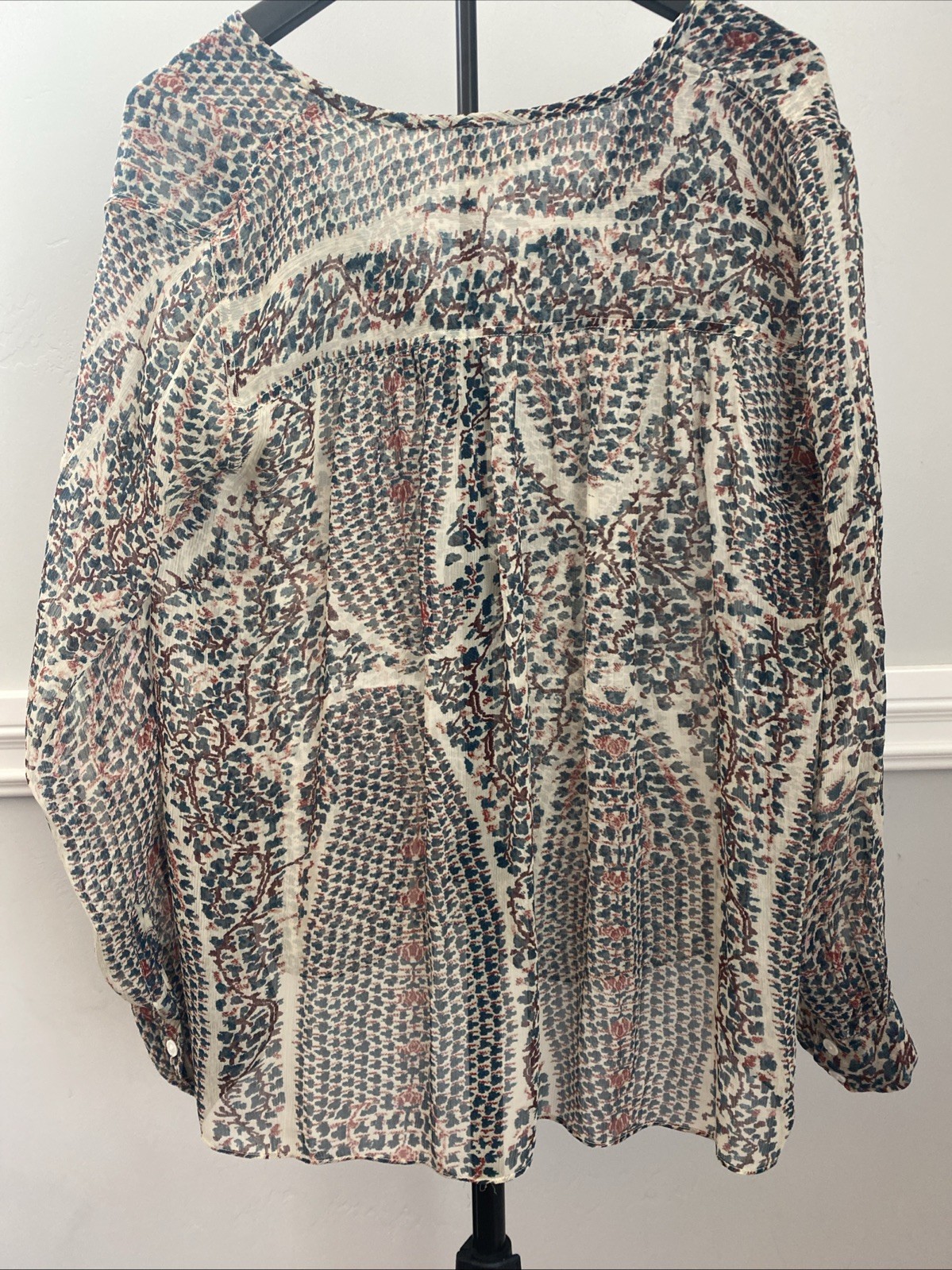 Isabel Marant Etoile Women’s Floral Printed Cotton Blouse Tunic Top Chic M 38 F