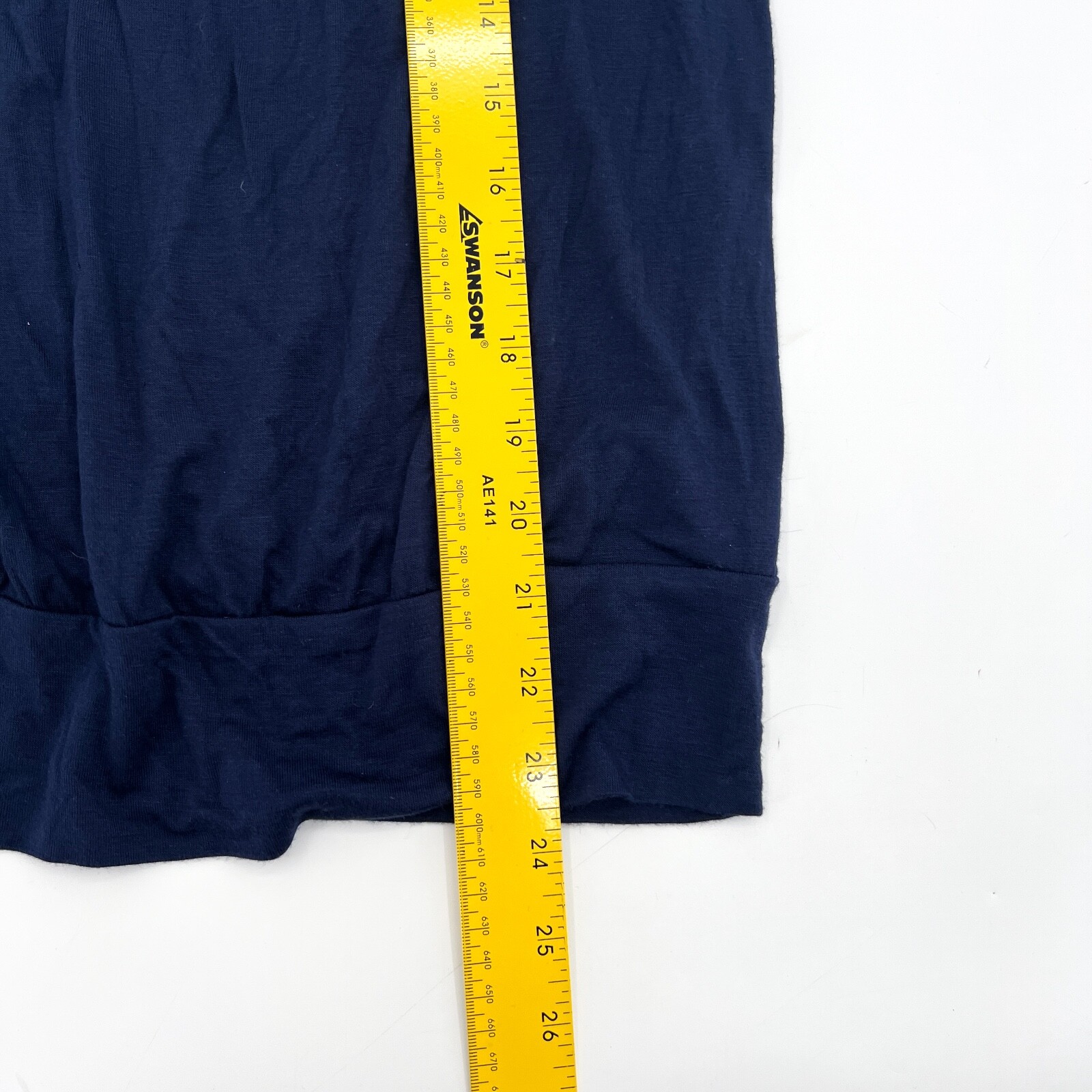 A’gaci Shirt Womens Small Navy Blouse Asymmetrical Rose Single Strap Embroidered