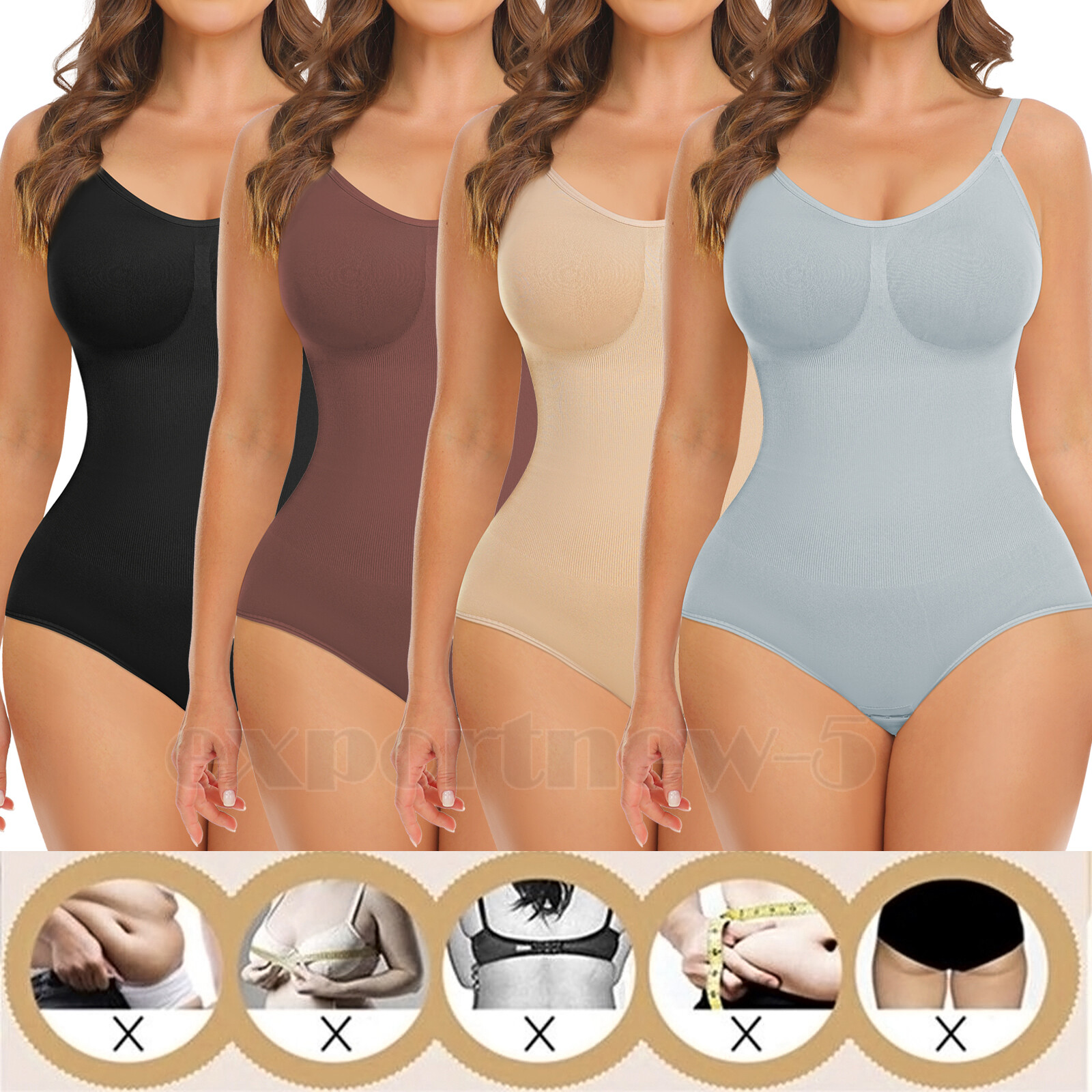 Women Seamless Bodysuits Body Shaper Waist Trainer Tummy Control Slim Shapewear
