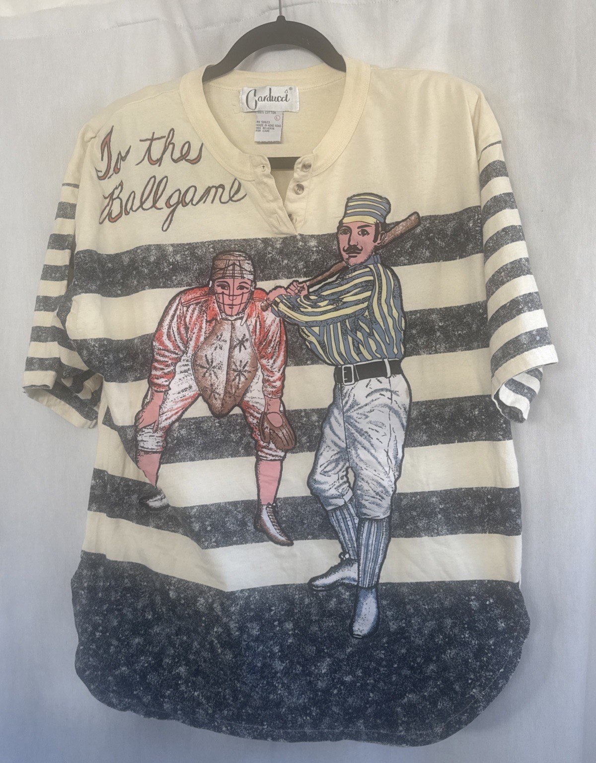 Carducci VTG Ladies Baseball Themed Top Sz Large￼