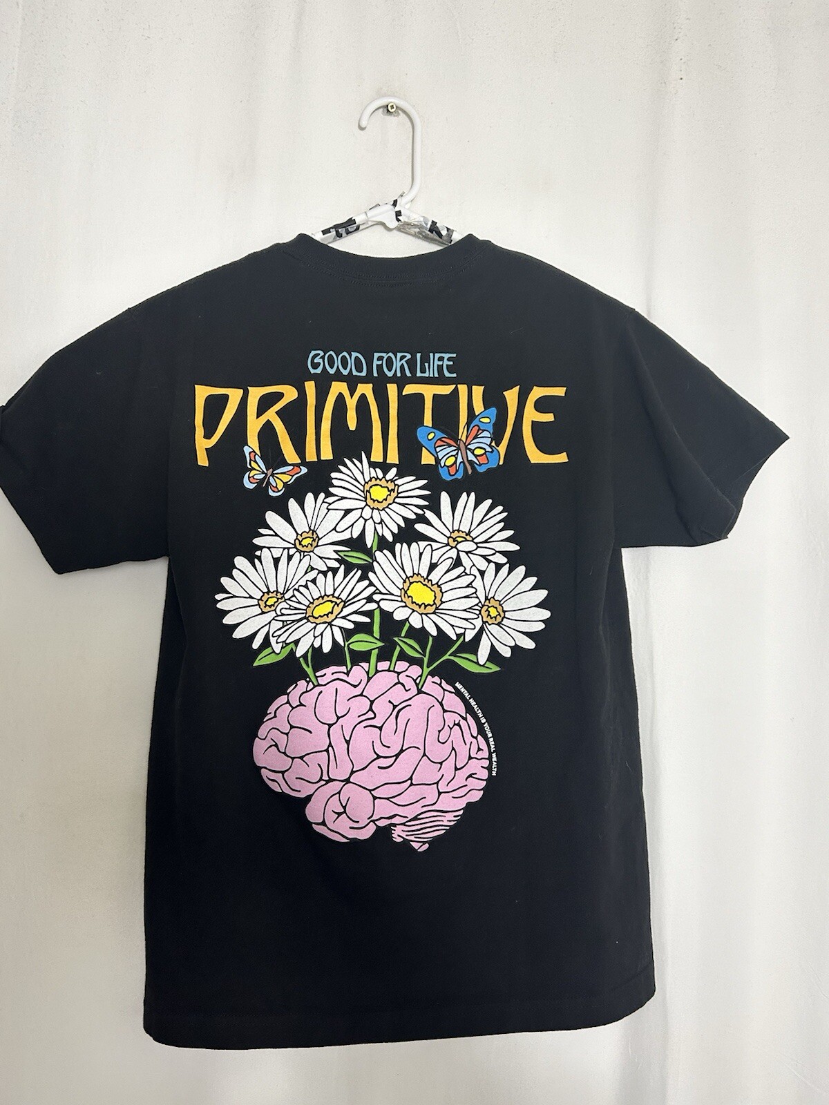 Primitive Womens Medium Black Graphic Mental Health T-Shirt