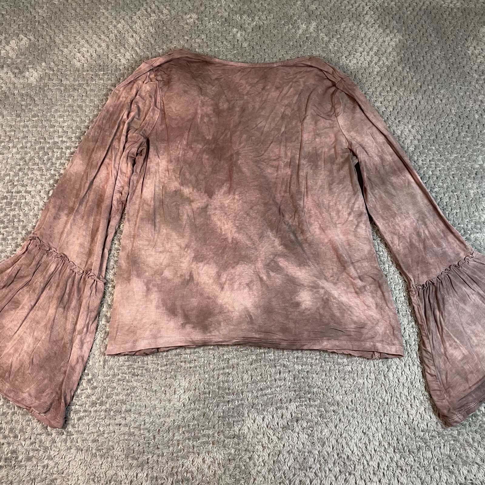 American Eagle Soft & Sexy Tie Dye Wrap Top Size L Bell Sleeve Fairy Festival