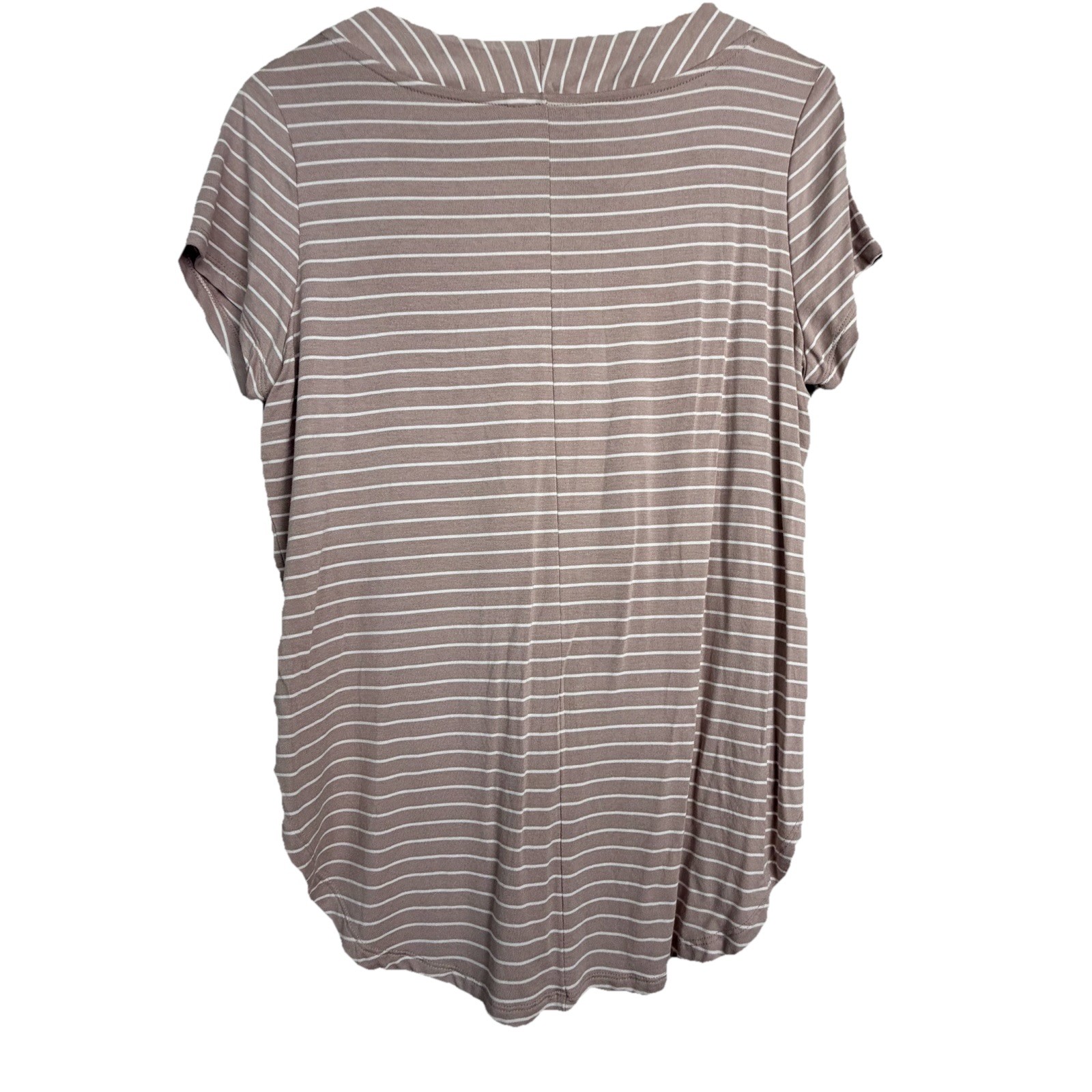 Old Navy Women’s Pink/white Striped Shirt SZ-Small 95% RAYON/VISCOSE,5%Spandex