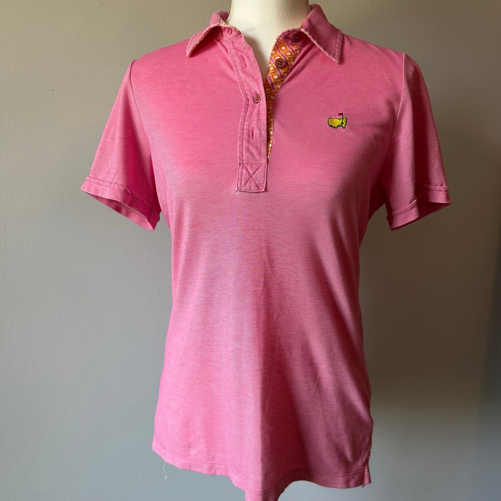 Magnolia Lane Augusta Masters Pink Polo Shirt Women’s Golf Size M