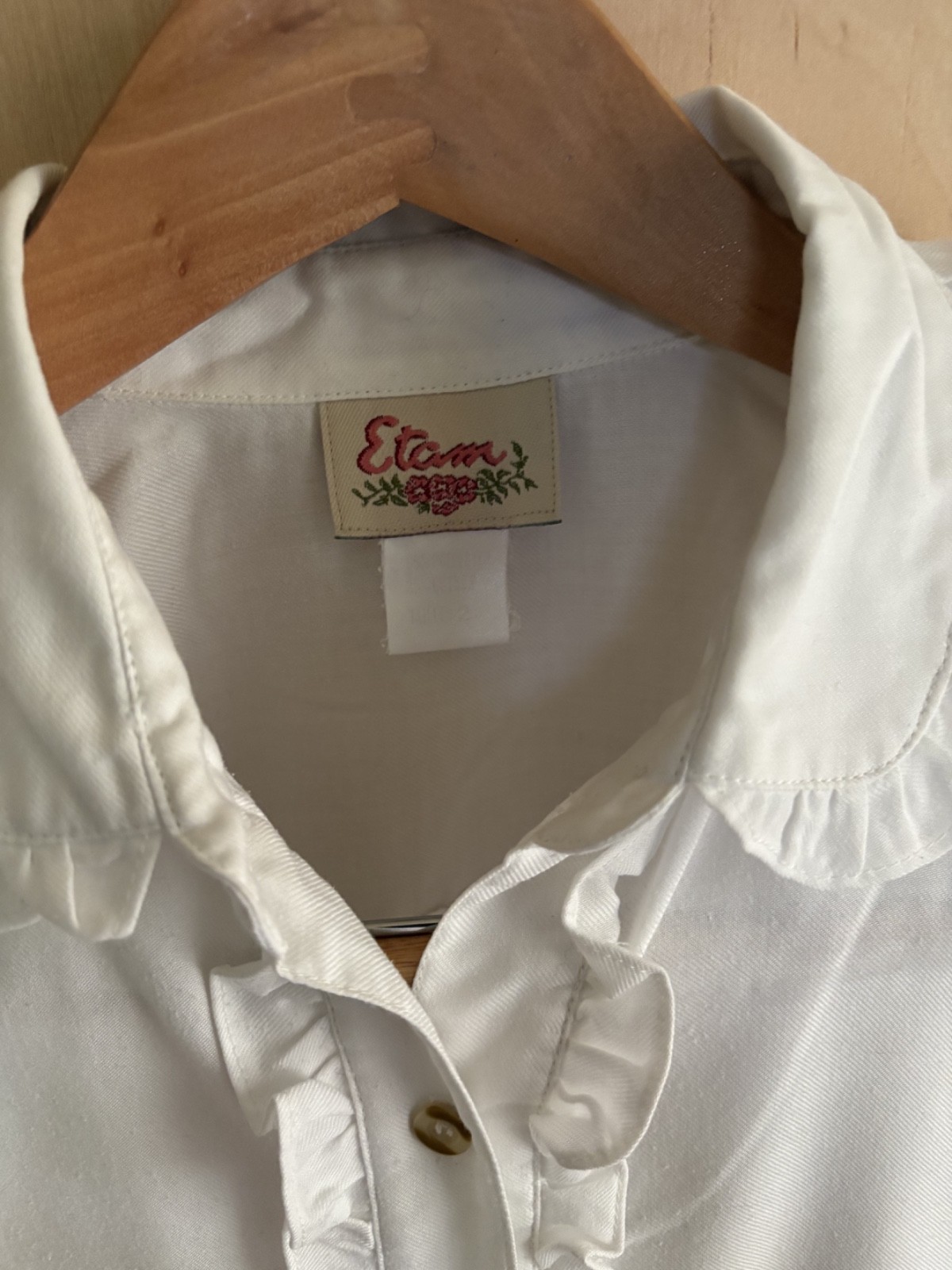 Vintage French Button Down, ETAM, Women’s L, Girly Updated Button Up Clean Girl