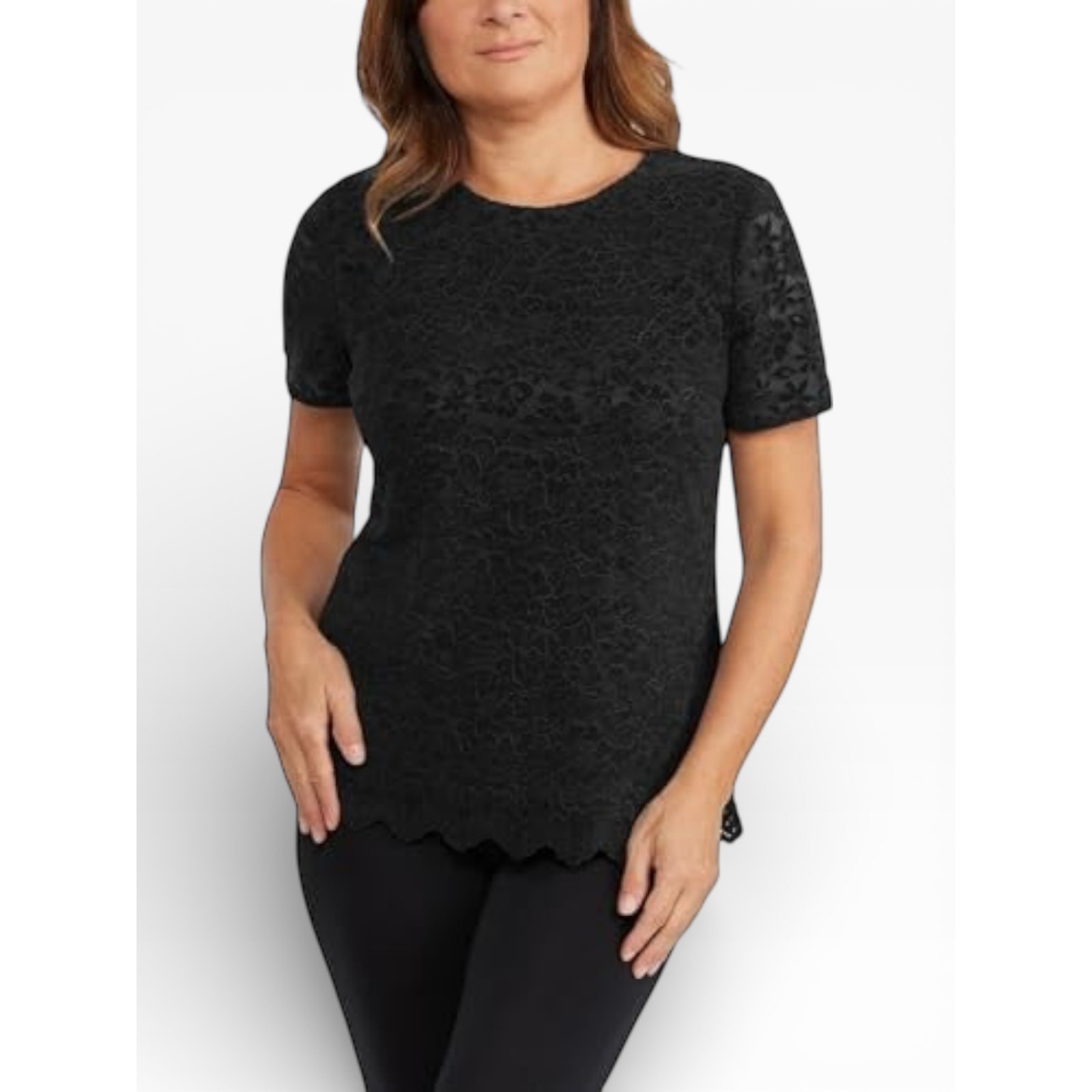 Teddi Rose Lace Keyhole Top Women XL Black NWT