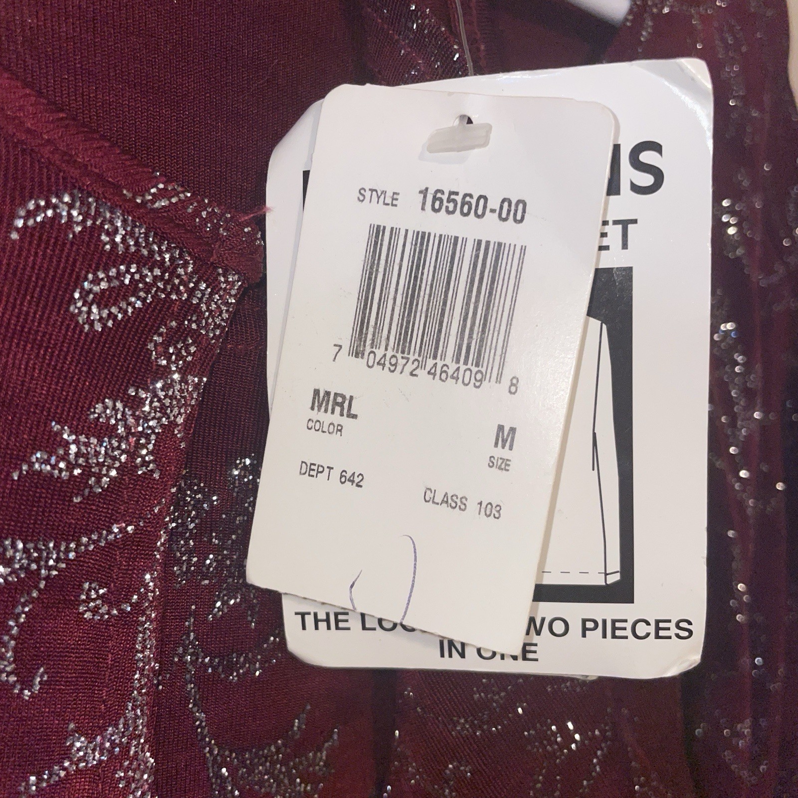 Fundraiser Notations Women Sz M Maroon/Gold Metallic 2-Fer Twinset Top