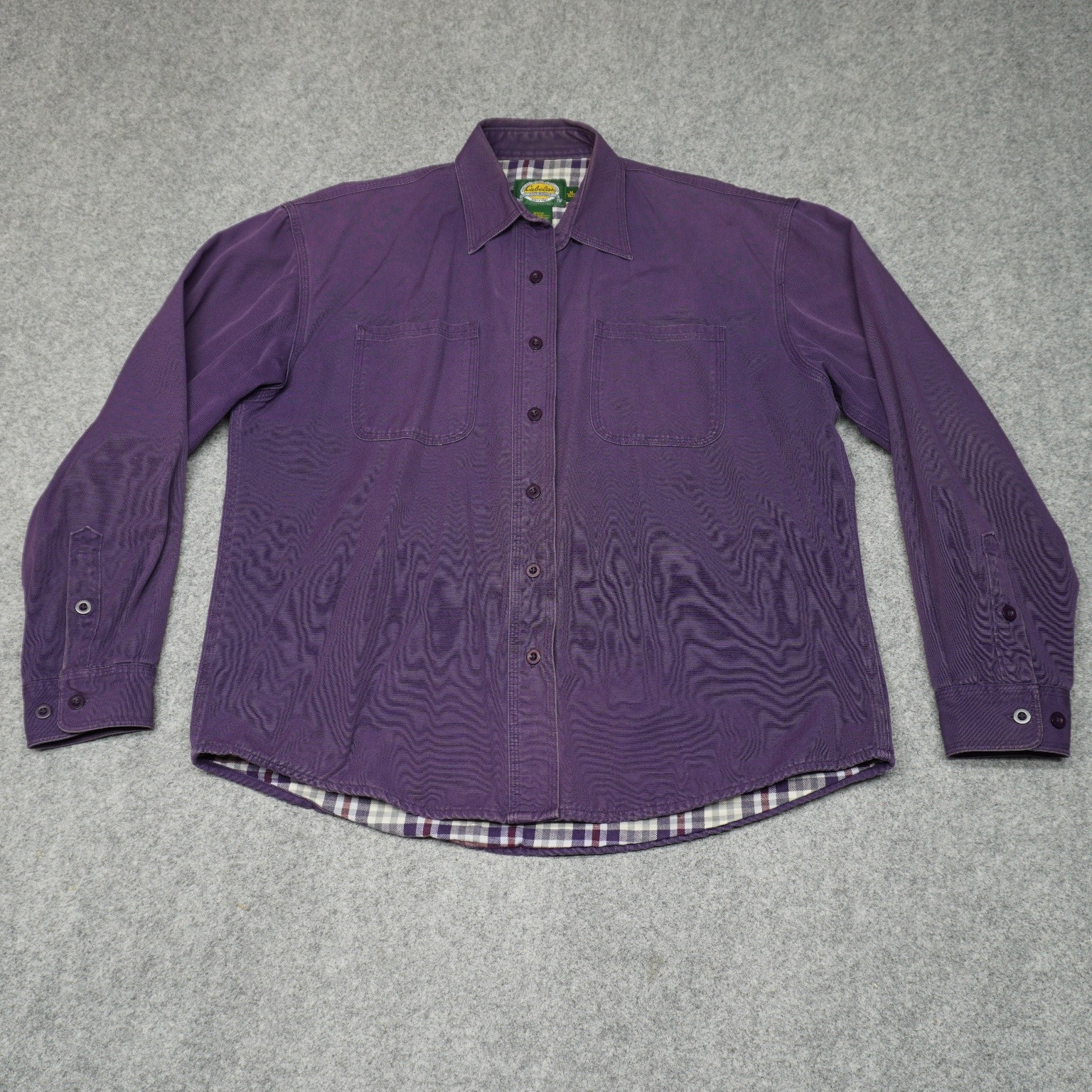 Cabela’s Women’s Purple M Flannel Lined Cotton Button Up Shirt Plaid