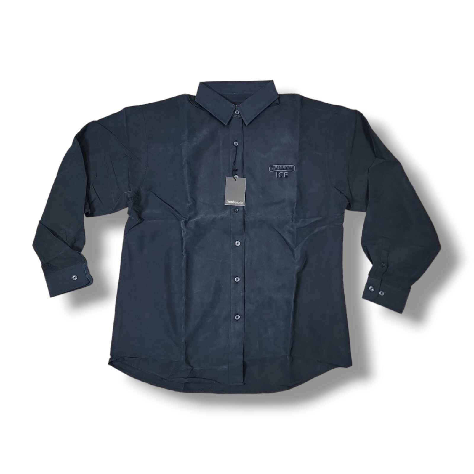 SMIRNOFF ICE Embroidered Logo Dunbrooke Button Long Sleeve Black Shirt Women’s M