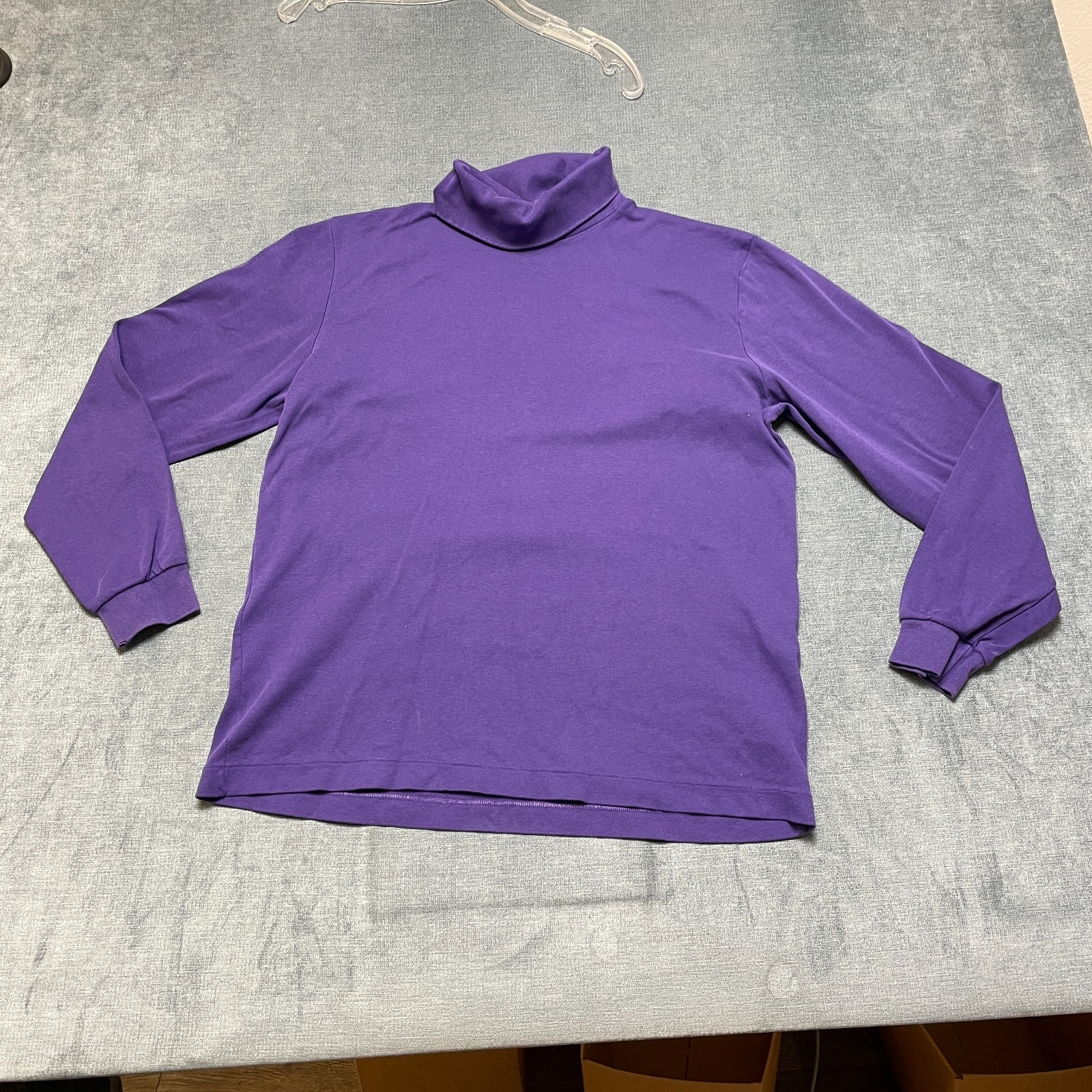 Partners by Mervyn’s Shirt Womens Large Purple Cotton Turtleneck Pullover Casual