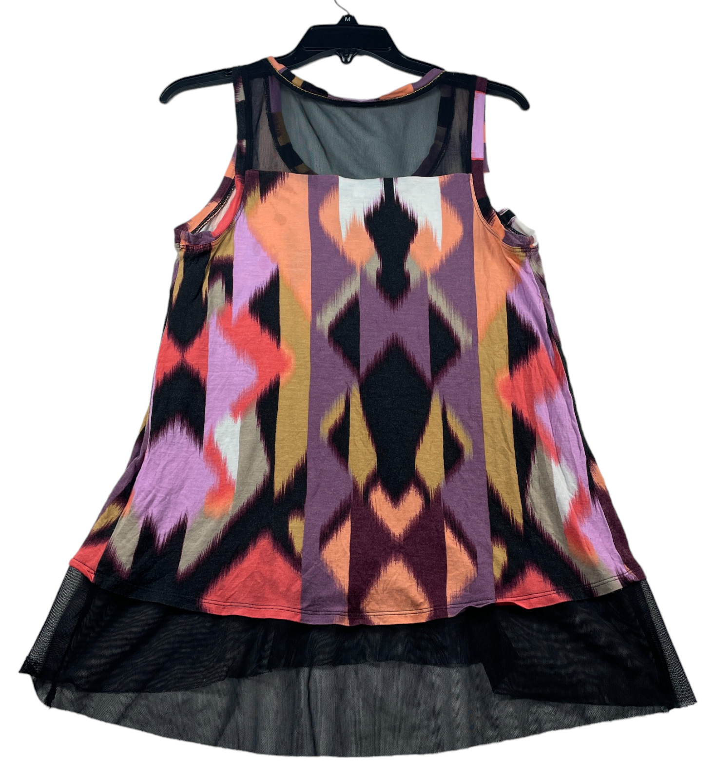 Jennifer Lopez Blouse Womens size Medium Multicolor Abstract Sleeveless Stretch