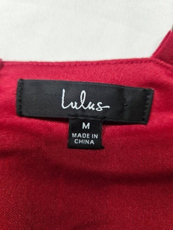 Lulus All the Rage Red Cross Front Cutout Bodysuit Sleeveless Stretch Size Med.