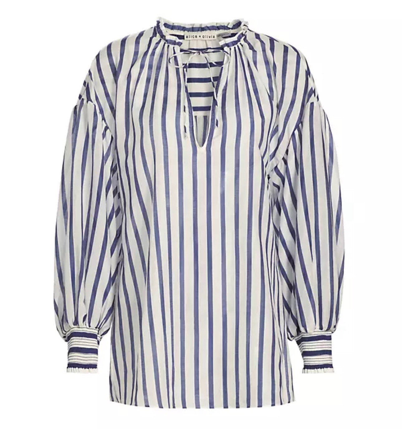 Alice + Olivia Julius Striped Cotton-Blend Tunic Women,size Small $275 NWT