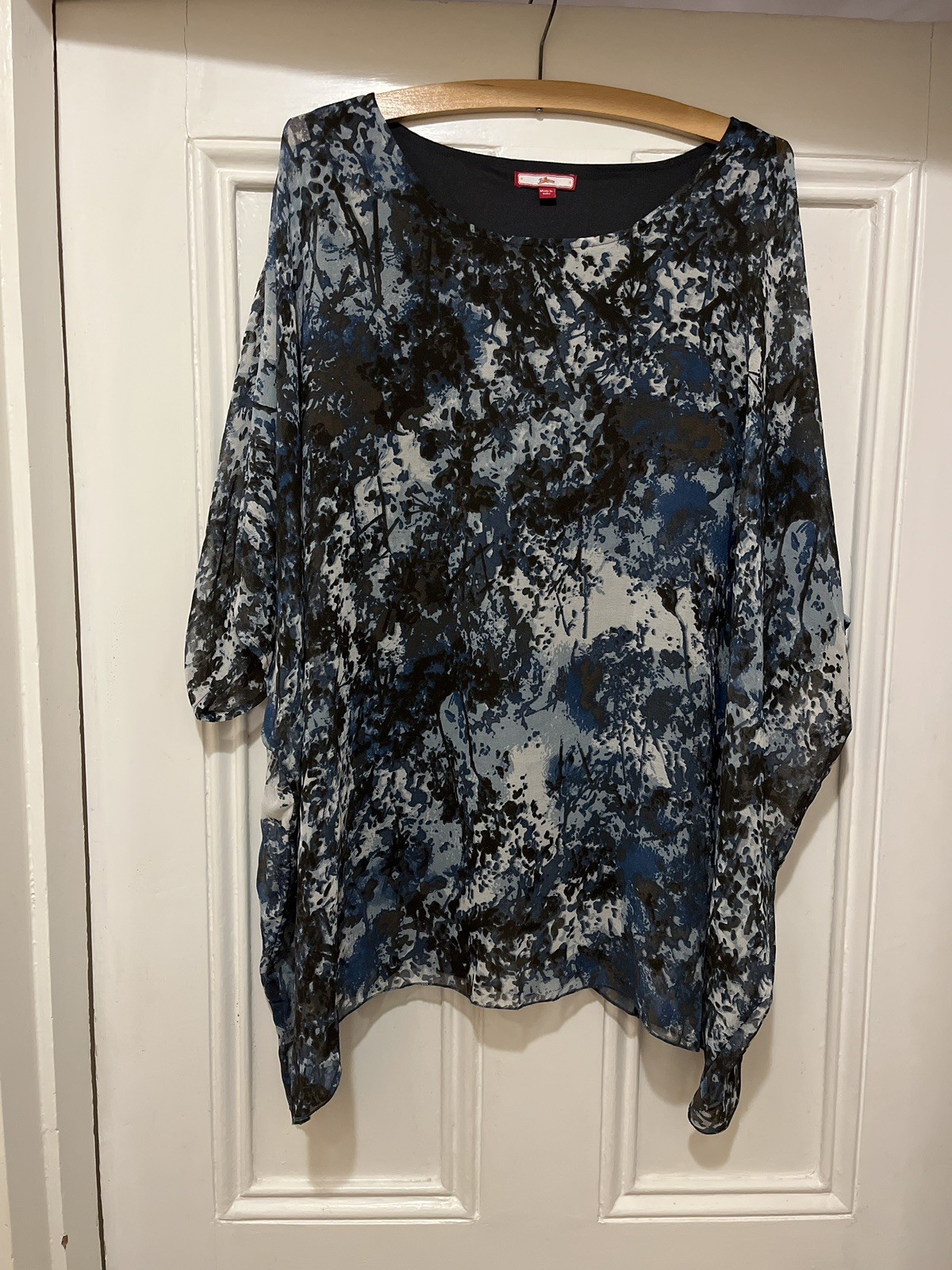Joe Browns floaty Lined Blue Abstract patterned blouse Size 14
