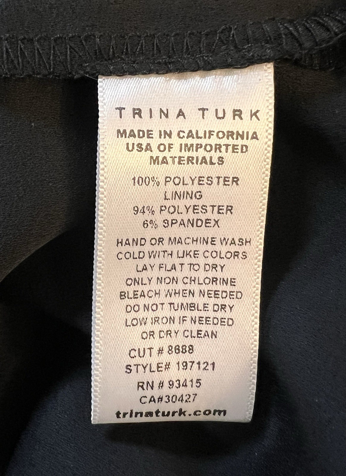 NWT Trina Turk Black Blouse Top With Pockets Size Small Made In USA