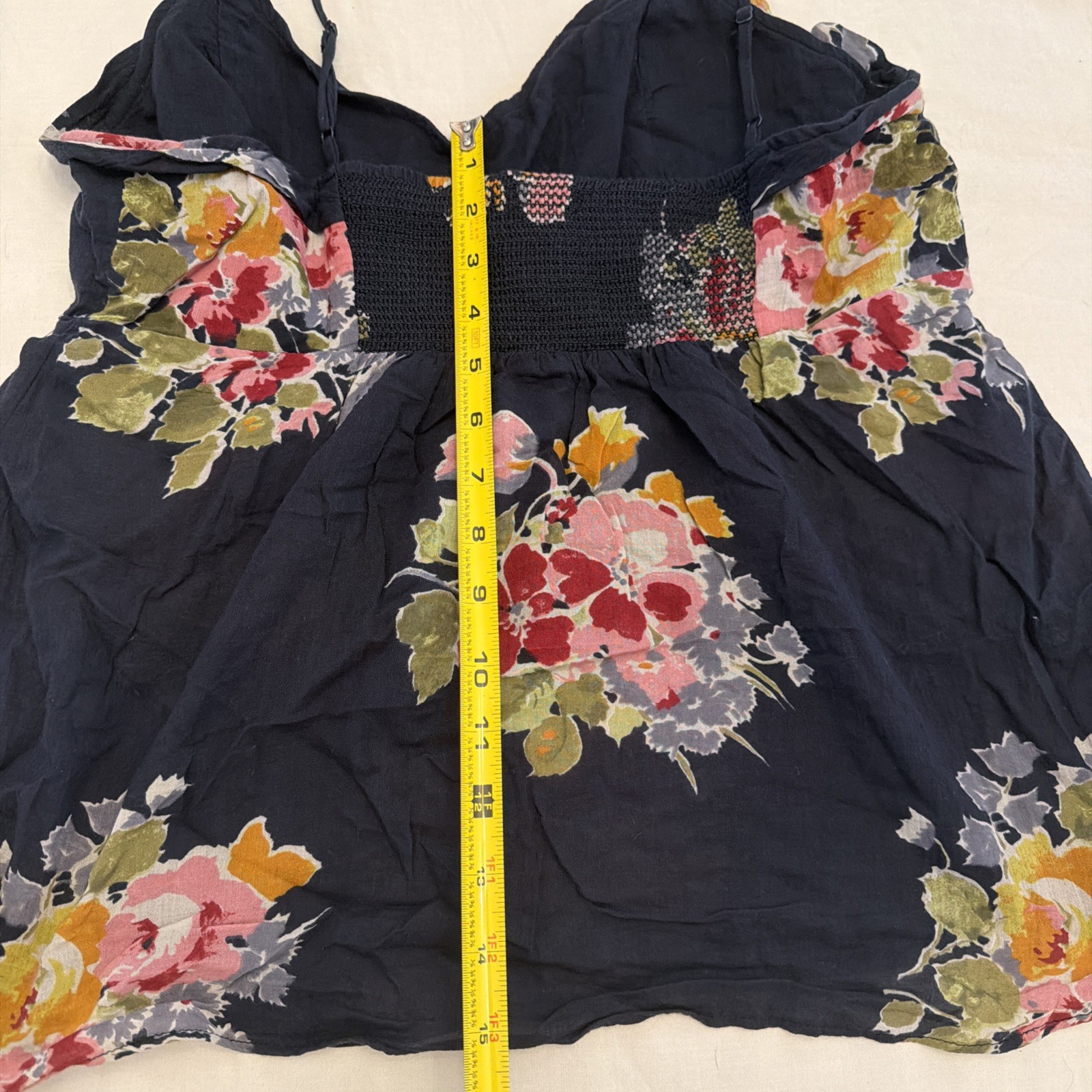 American eagle outfitters 2010s navy blue floral adjustable straps size L women
