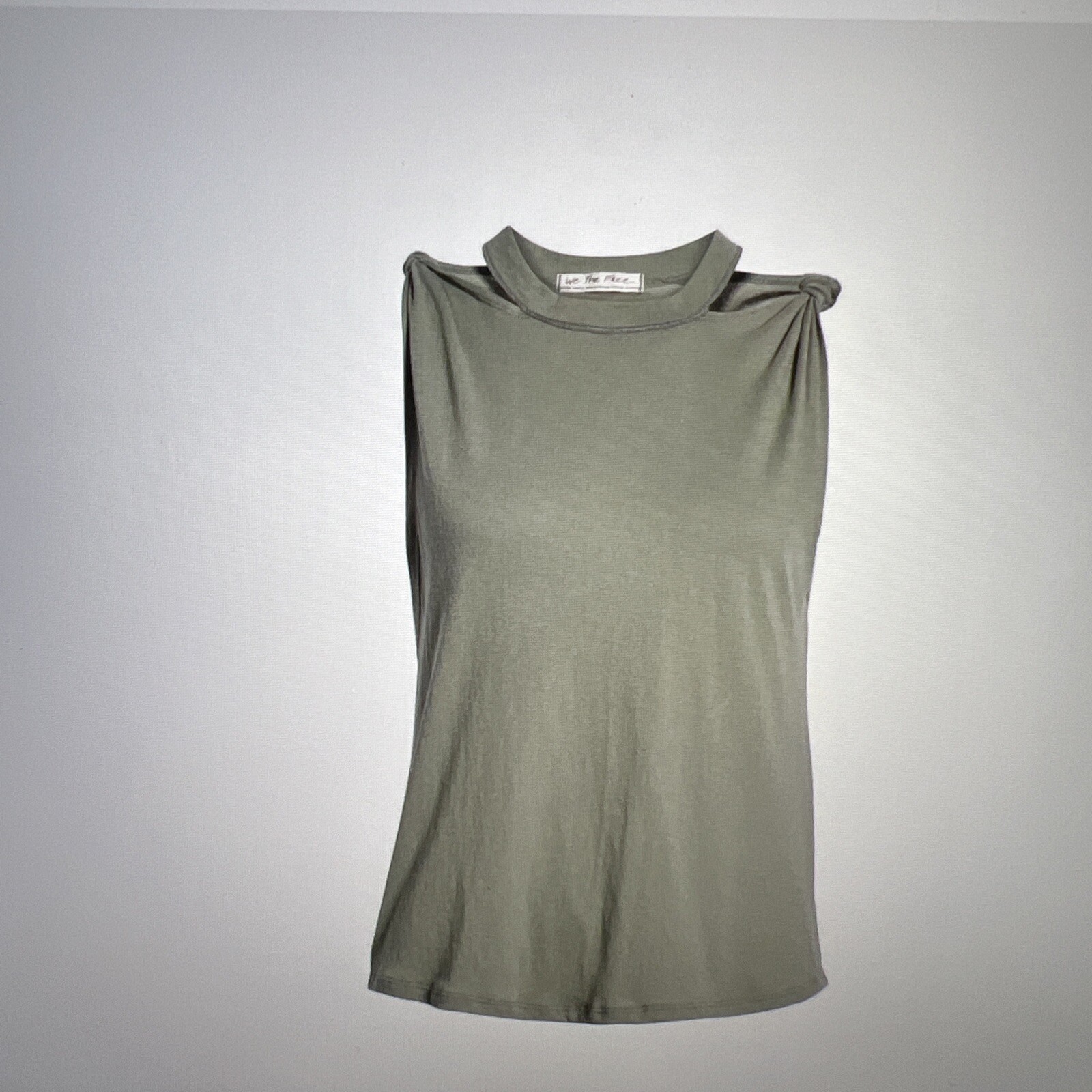 Free People The Twist Distressed Sage Green Tank Top Size Medium**
