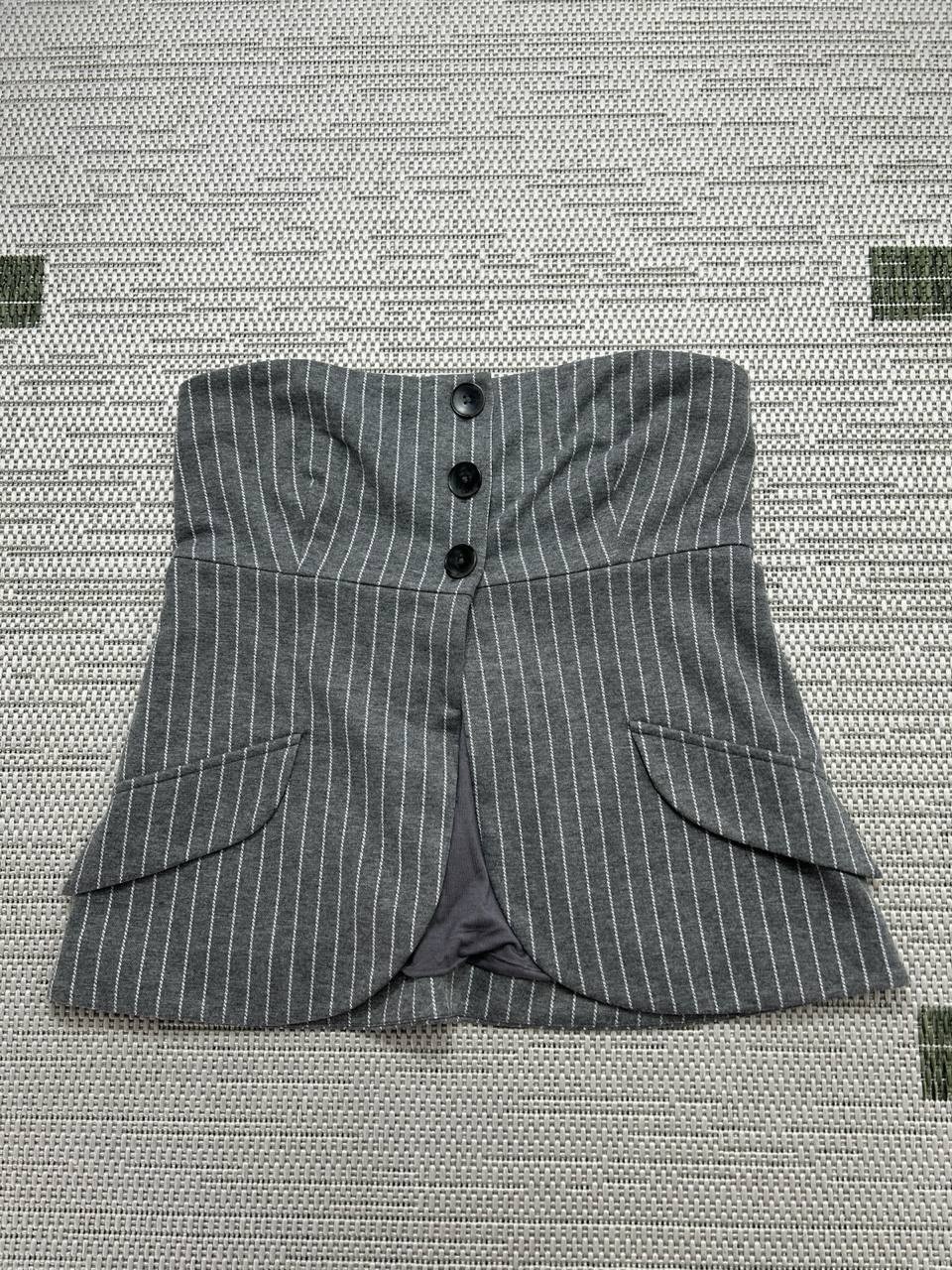 Anthropologie Shirt Womens Small Gray White Crop Top