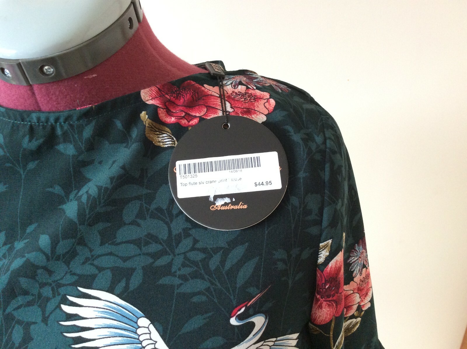 CAROLINE MORGAN FRILL SLEEVE FLORAL BLOUSE TOP SIZE 10