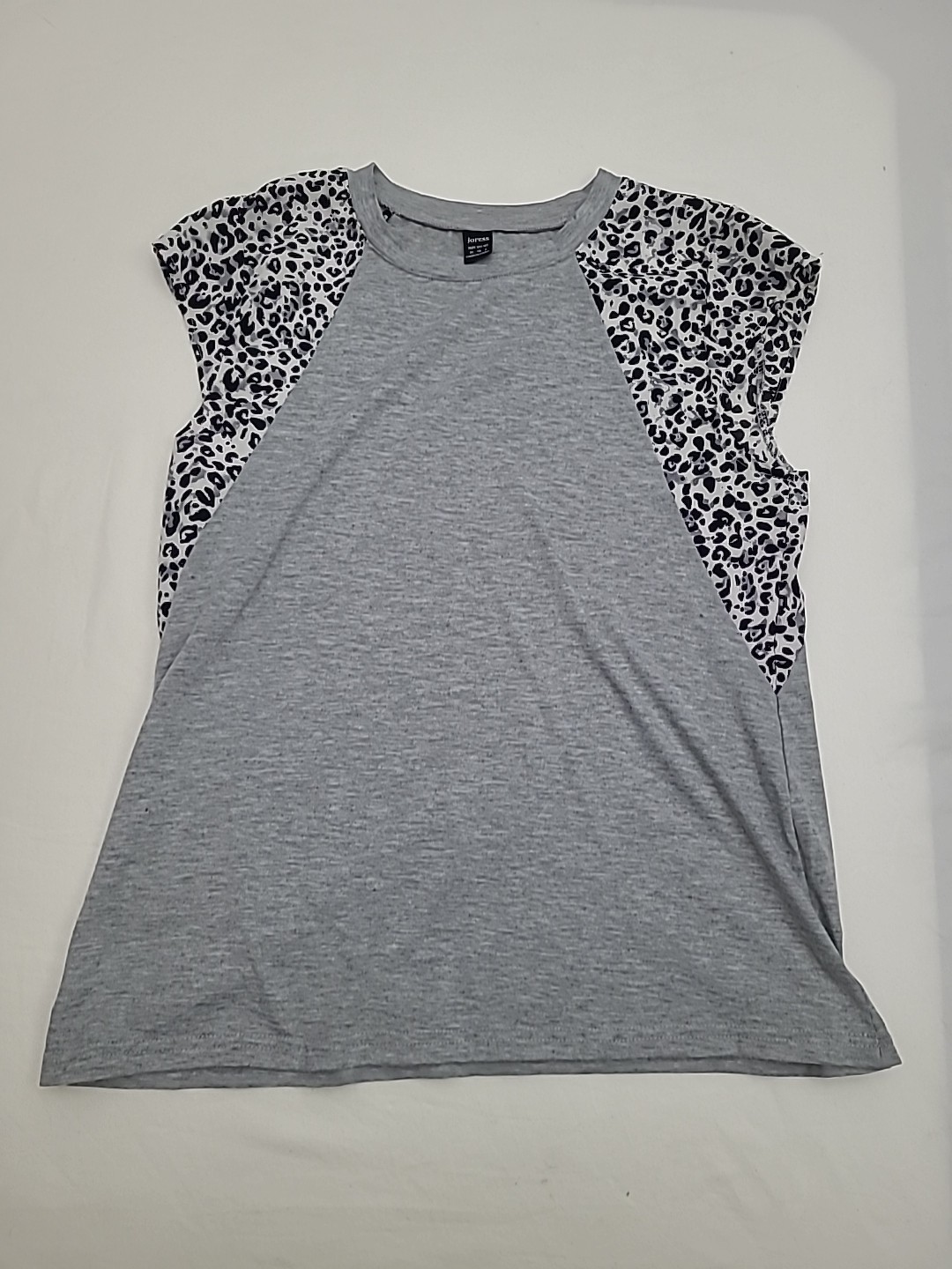 Joress Top M Women Cheatah Print Gray Y2K