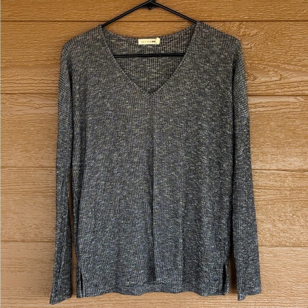 rag & bone Black and White Ribbed Knit Top
