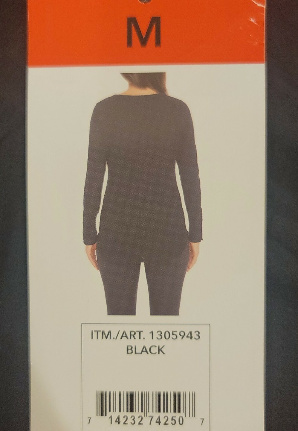 NWT Ch sor solid Black Pull Over Top V Neck Partial Button Long Sleeves Size M