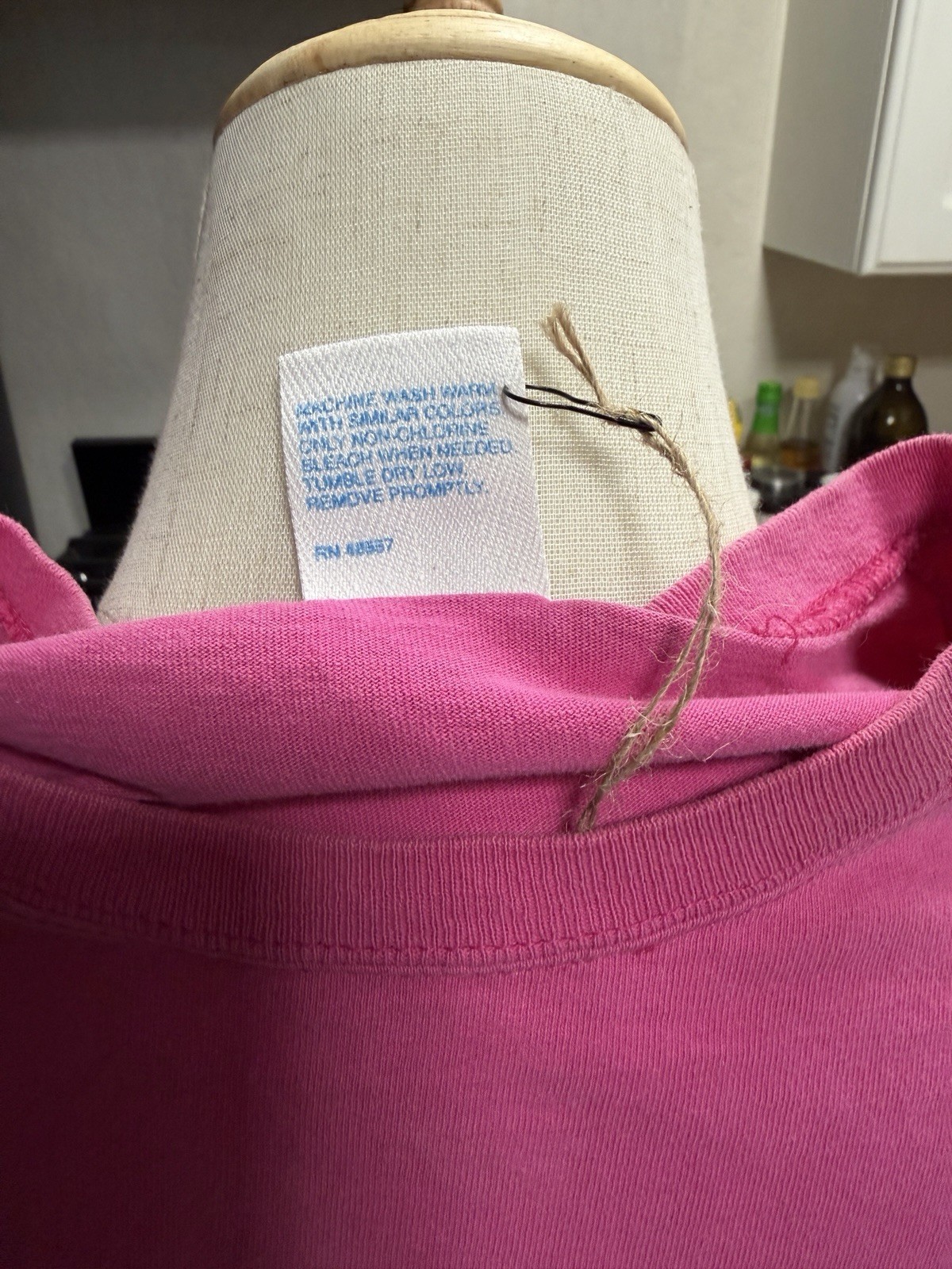 Vintage Mervyn’s T-Shirt 100% Cotton Hot Pink Women’s L FLAW