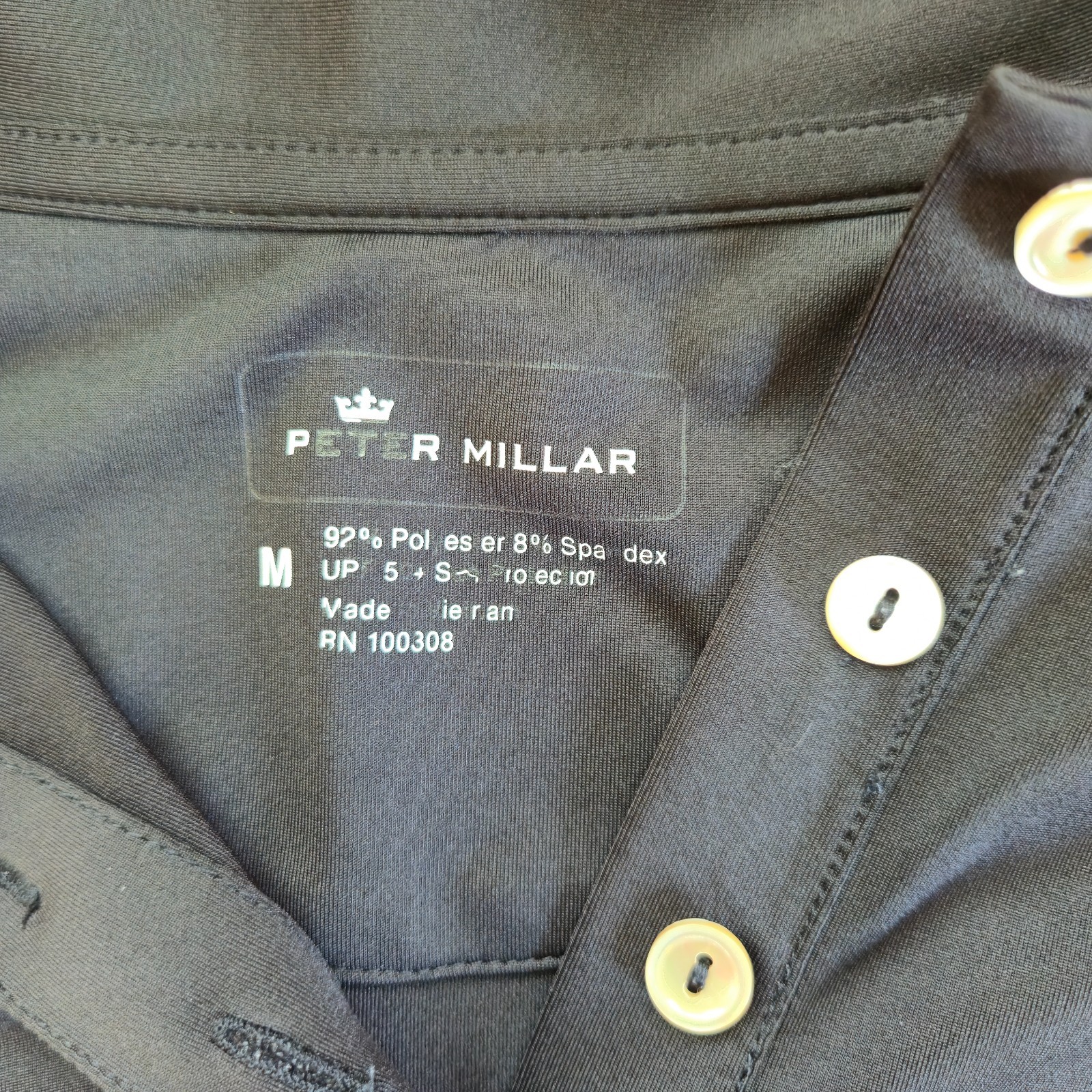Peter Millar Polo Shirt Womens Medium Black Stretch Golf Tennis Sport Sleeveless