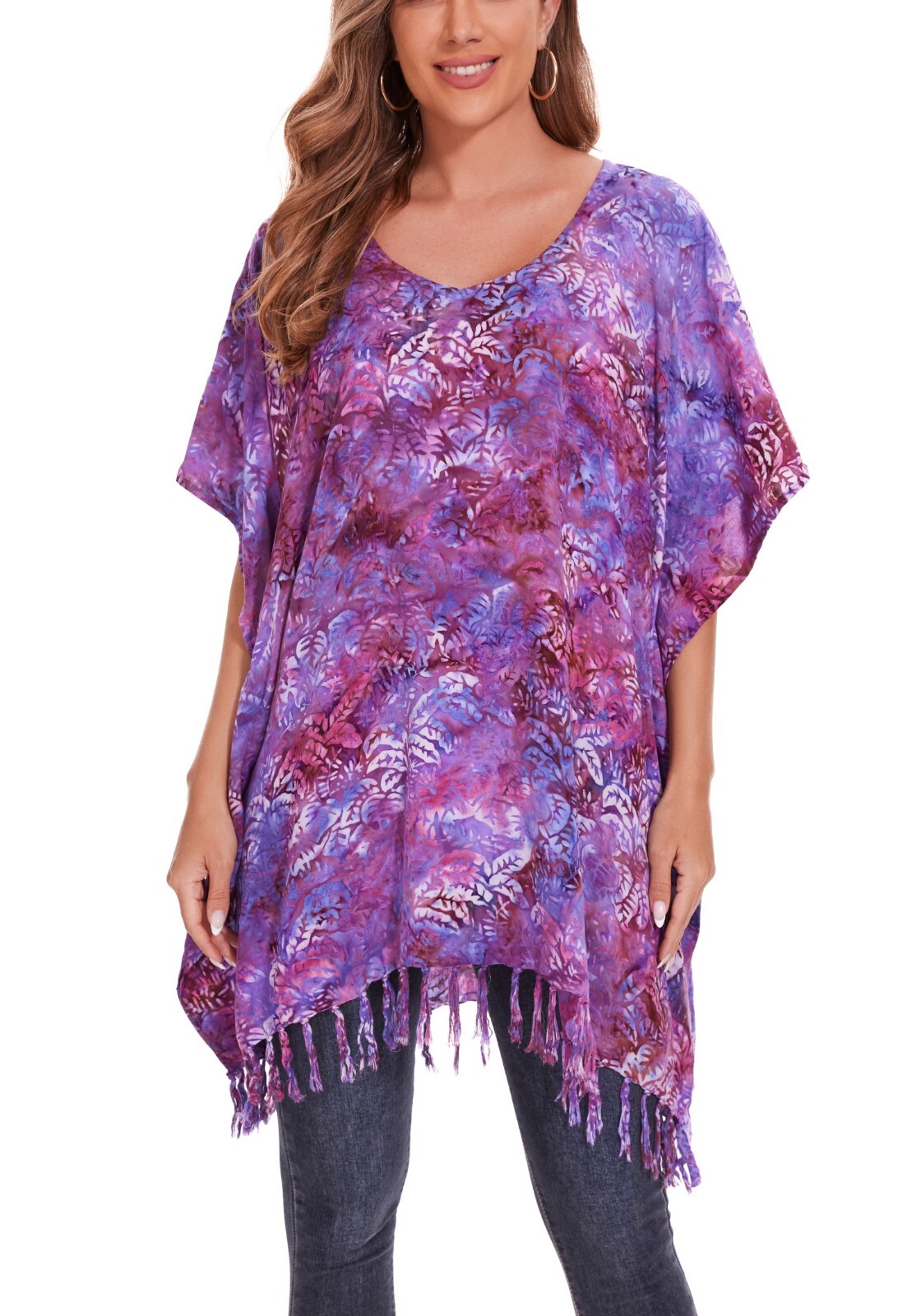 Beautybatik Boho HandMade Batik Caftan Women Tunic Top Blouse Plus Size XL to 4X