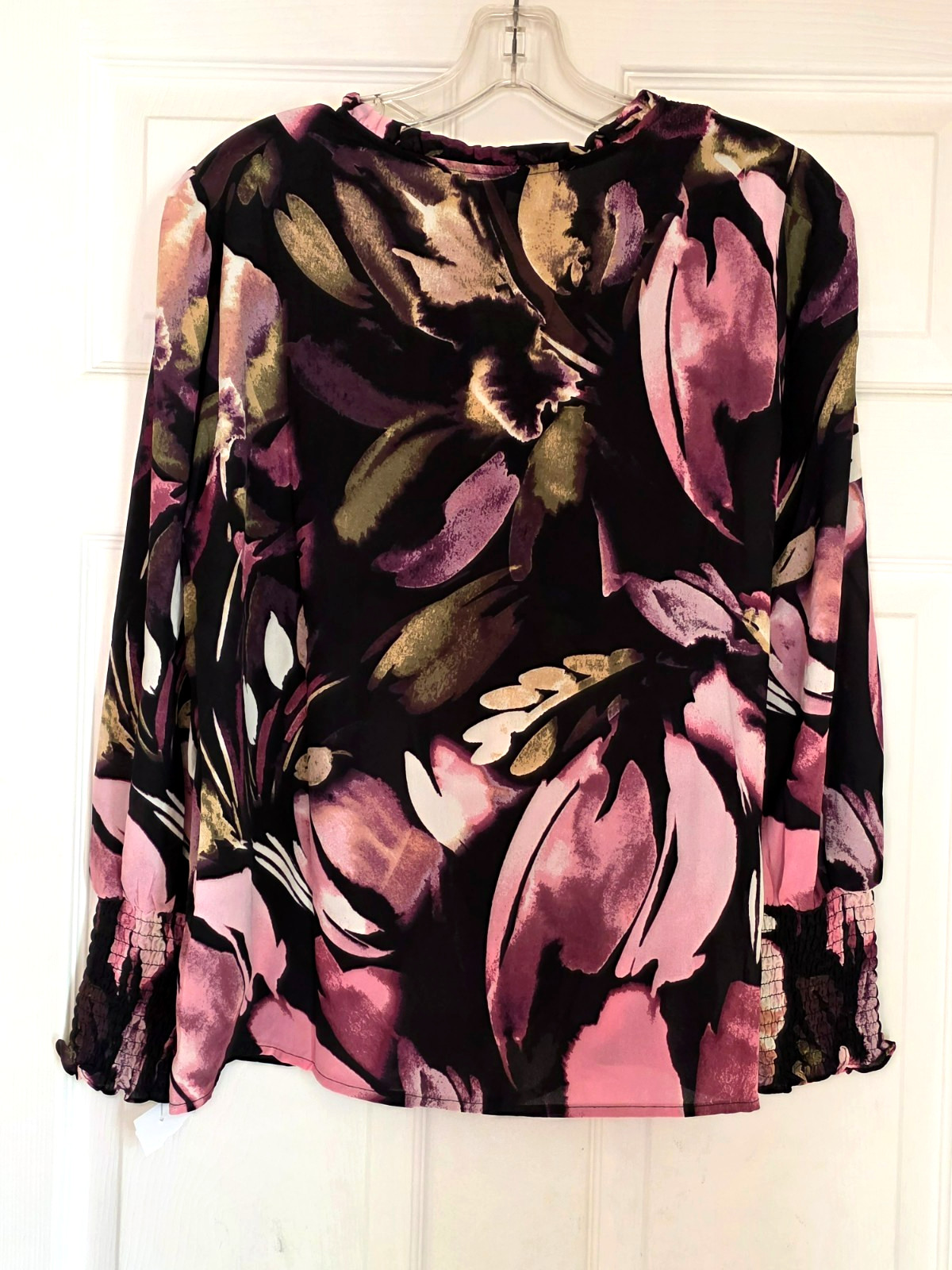 Zac & Rachel Women’s M Cashmere Rose Floral Ruffle Sheer Top NWT