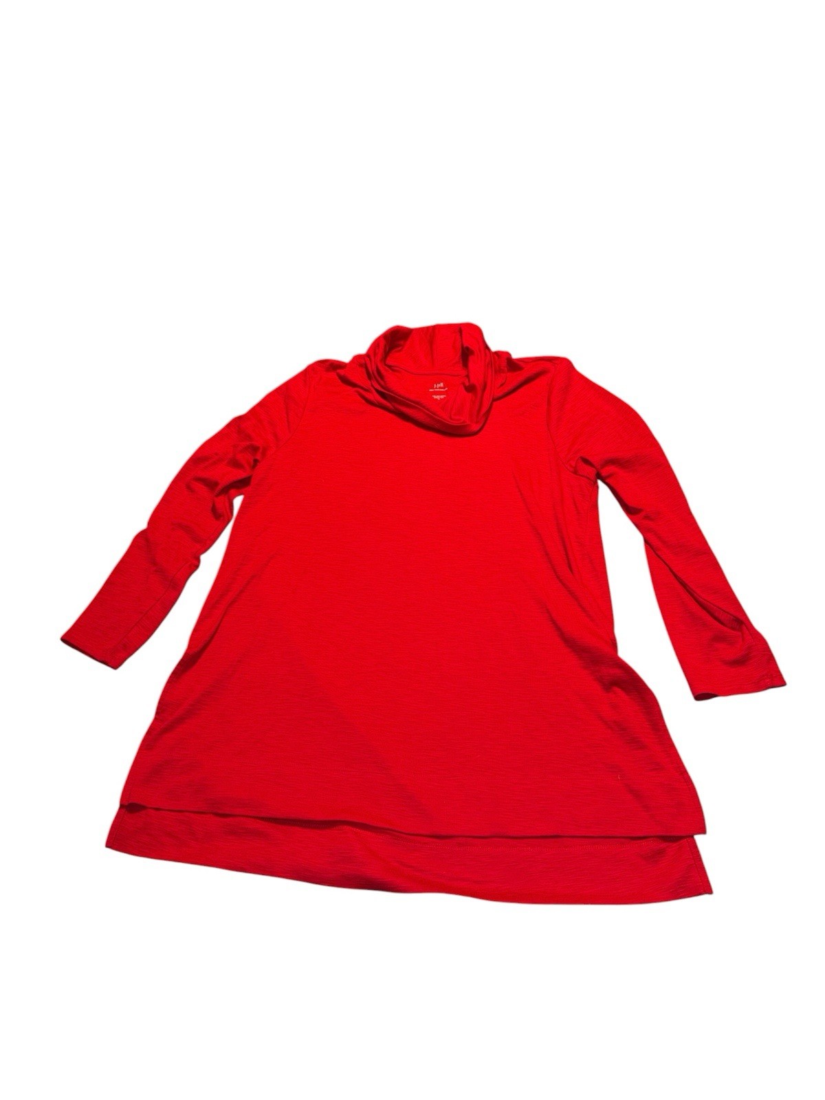 J-Jill Pima Cowl Neck Tunic 100% Pima Cotton XL Red Soft Cotton