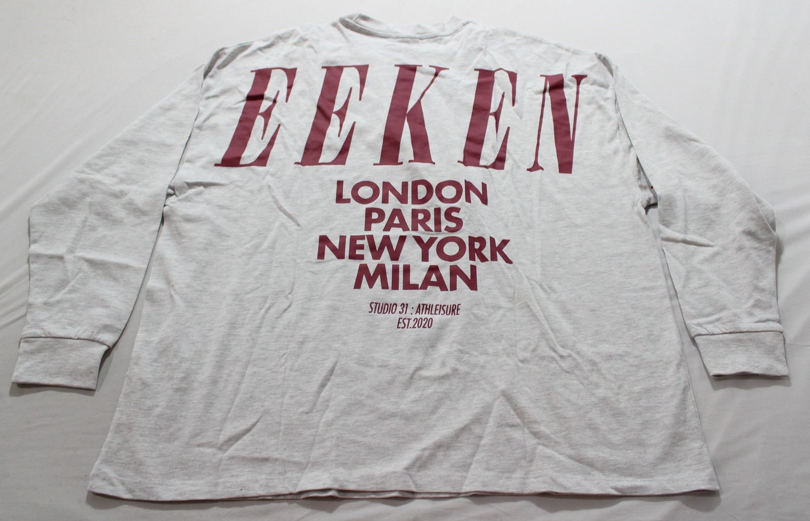 Asos Design Women’s Icon Oversized T-Shirt AC2 Ice Heather/Burgundy Large(12-14)