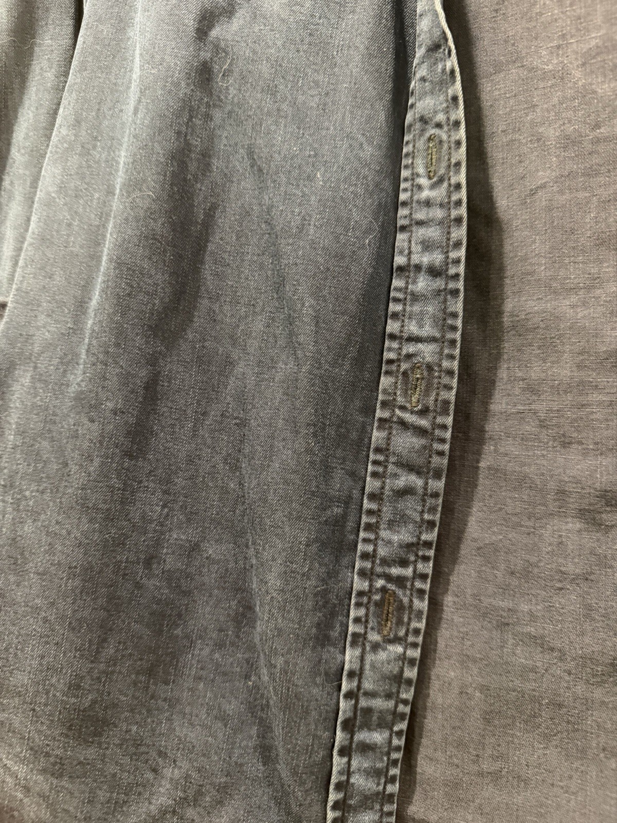 Vintage Club Monaco Women’s chambray dark blue Button-Up Shirt w/ Pockets XS