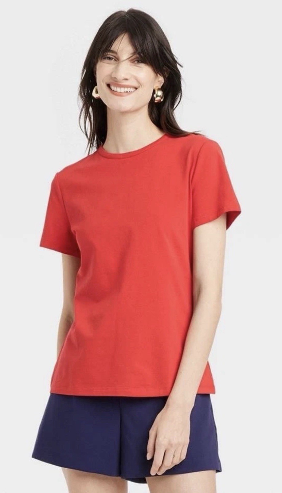 A New Day Women’s Short Sleeve Red T-Shirt Medium ~ NWT #50111