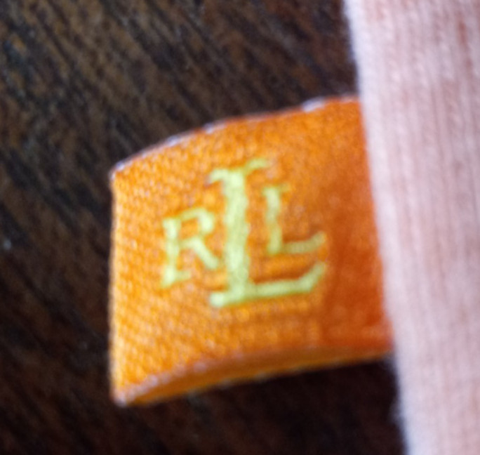 Lauren Ralph Lauren labeled a L-see measurements-M Orange Top Ribbed Stretch